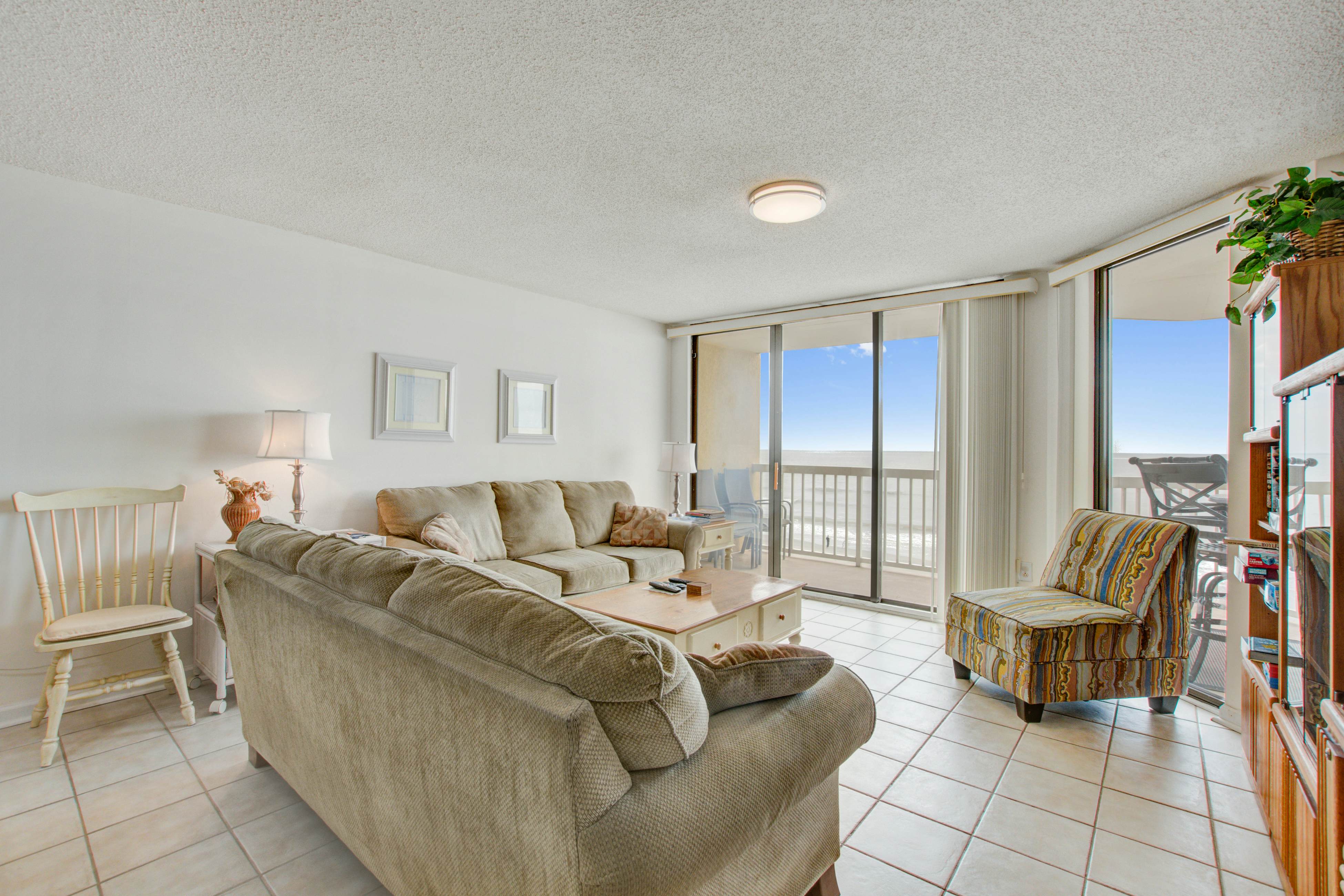 Oceanfront, third-floor villa with large private balcony and shared pools