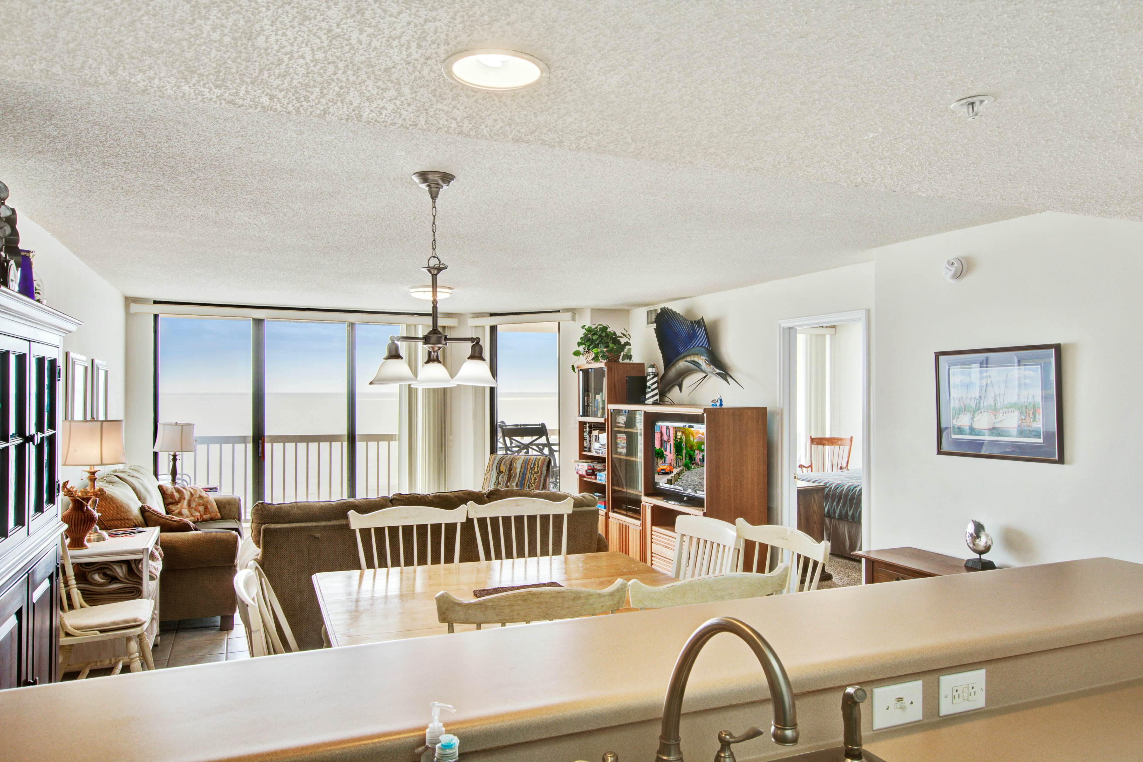 Oceanfront, third-floor villa with large private balcony and shared pools