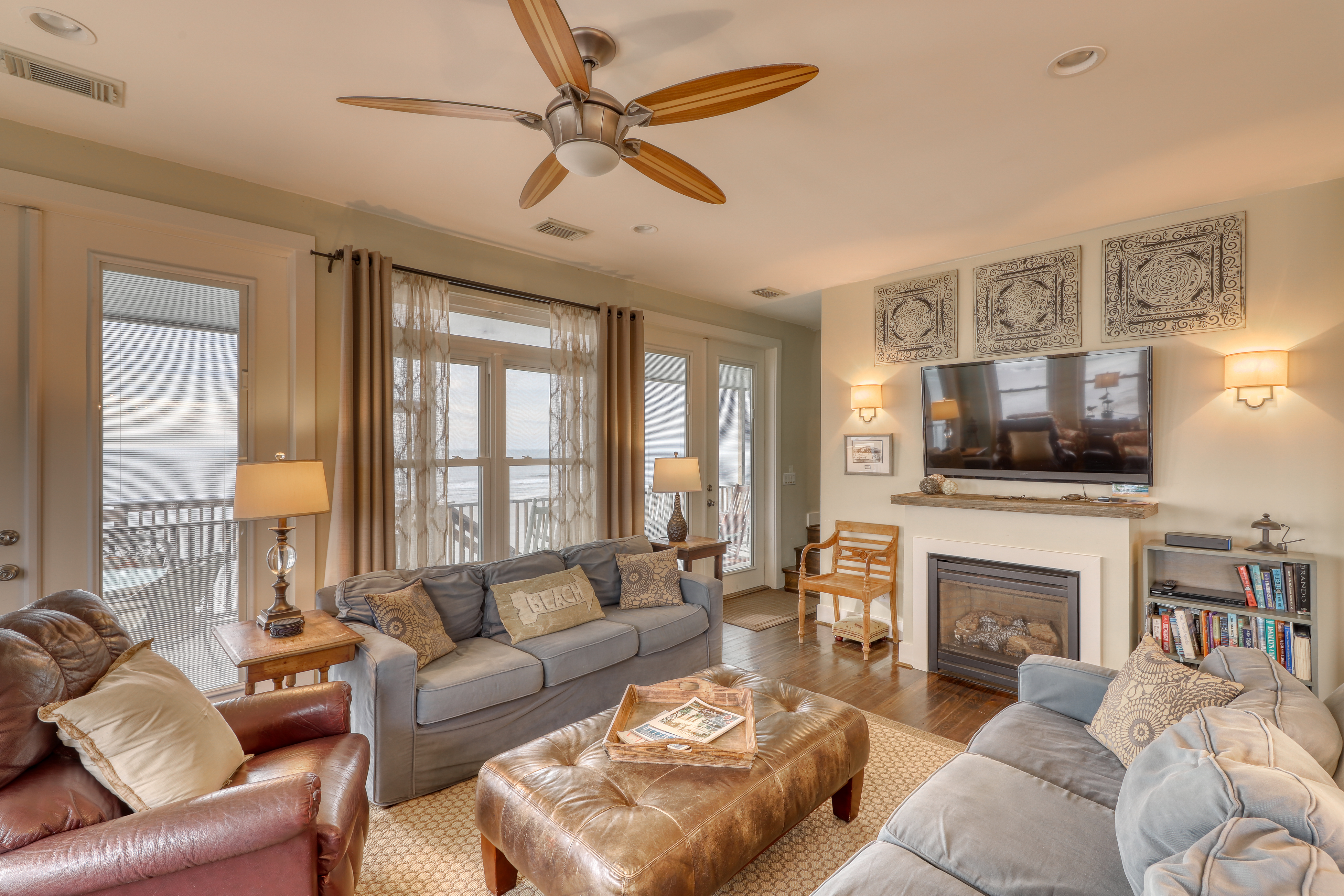 Raised oceanfront home with elevator & outdoor shower just steps from beach