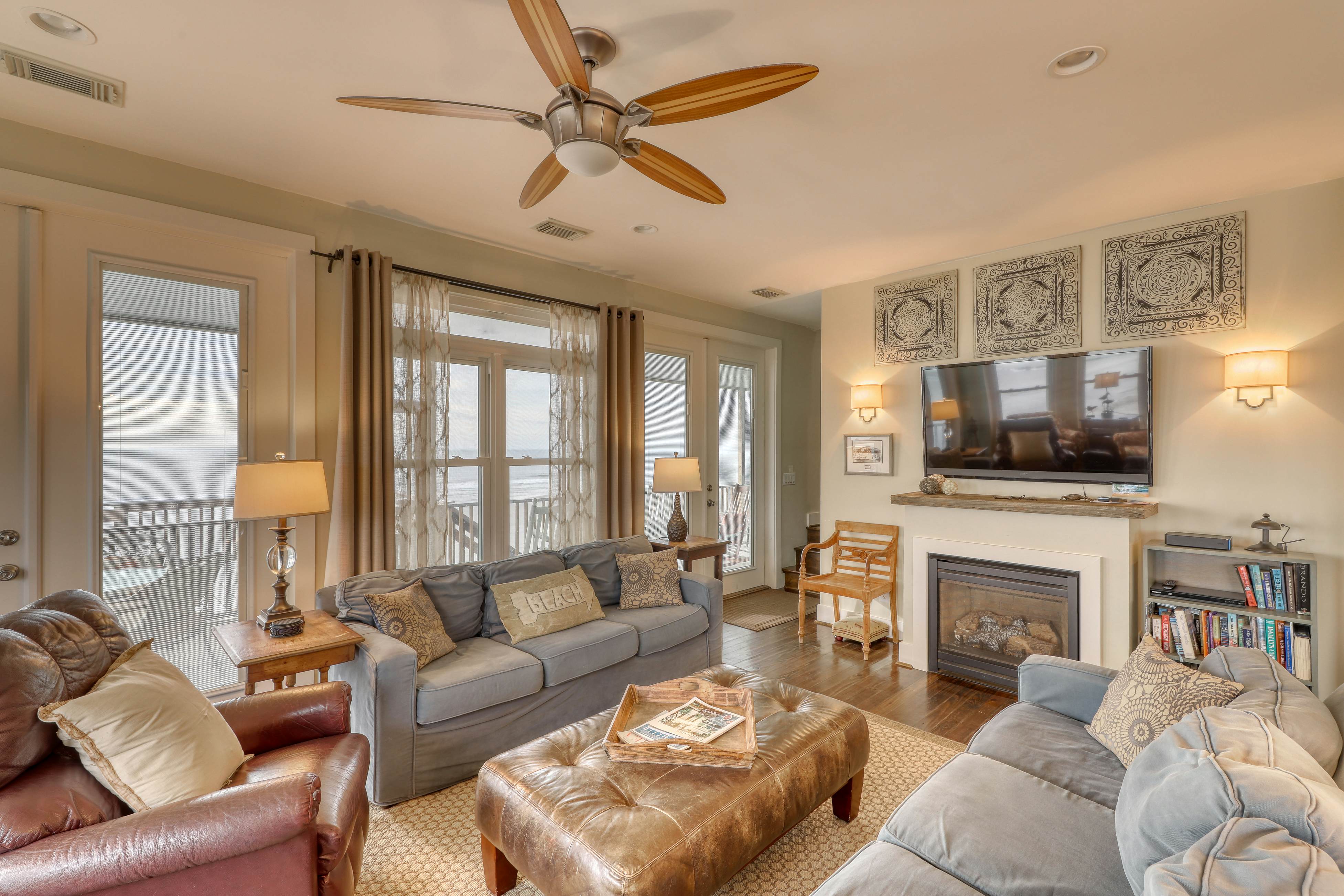 Raised oceanfront home with elevator & outdoor shower just steps from beach