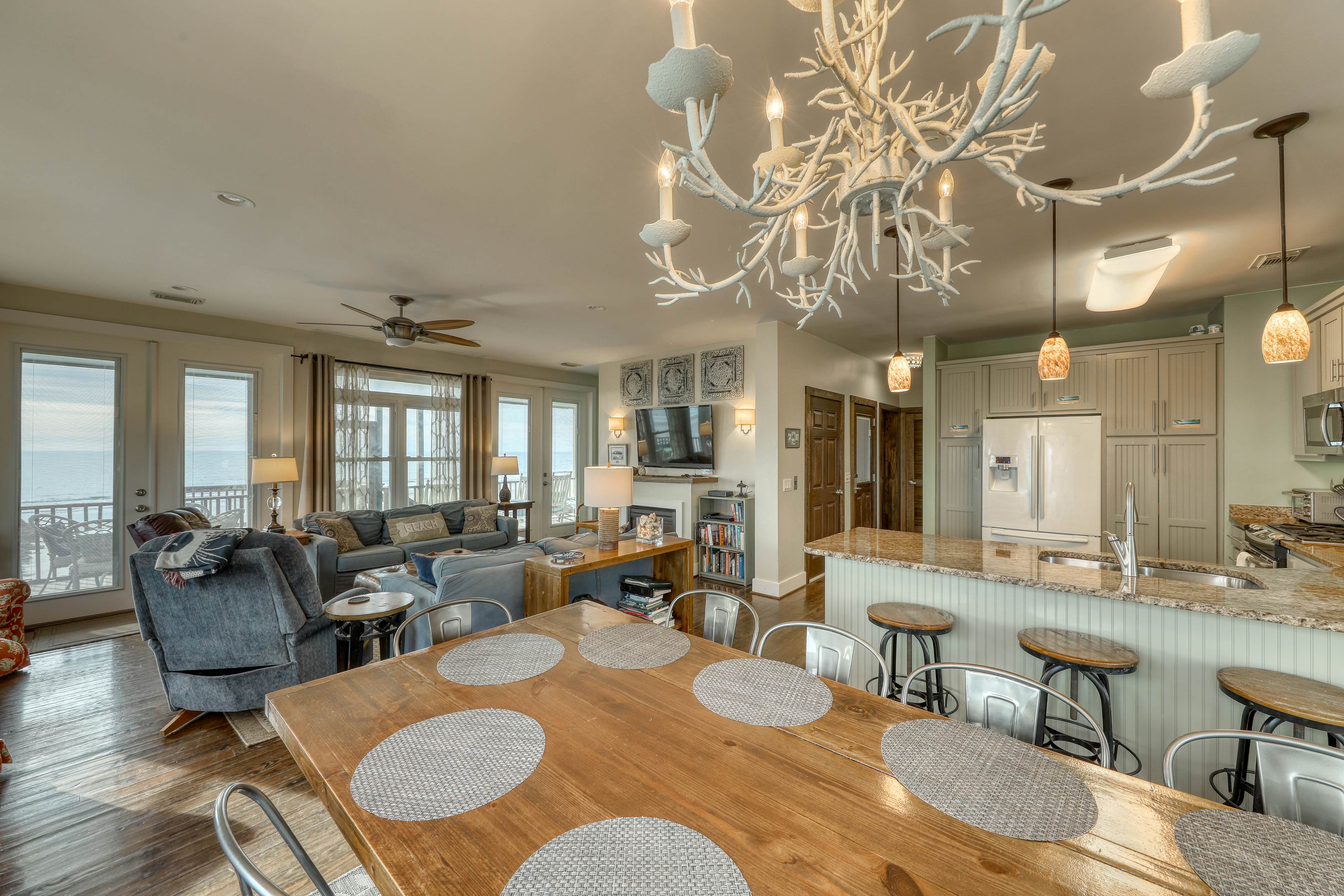 Raised oceanfront home with elevator & outdoor shower just steps from beach