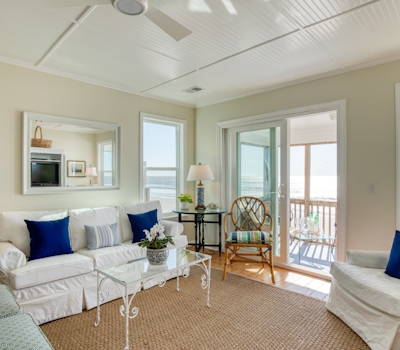Newly renovated oceanfront home with private beach access & screened porch