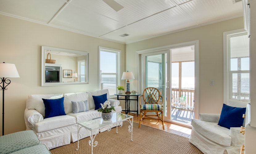 Newly renovated oceanfront home with private beach access & screened porch