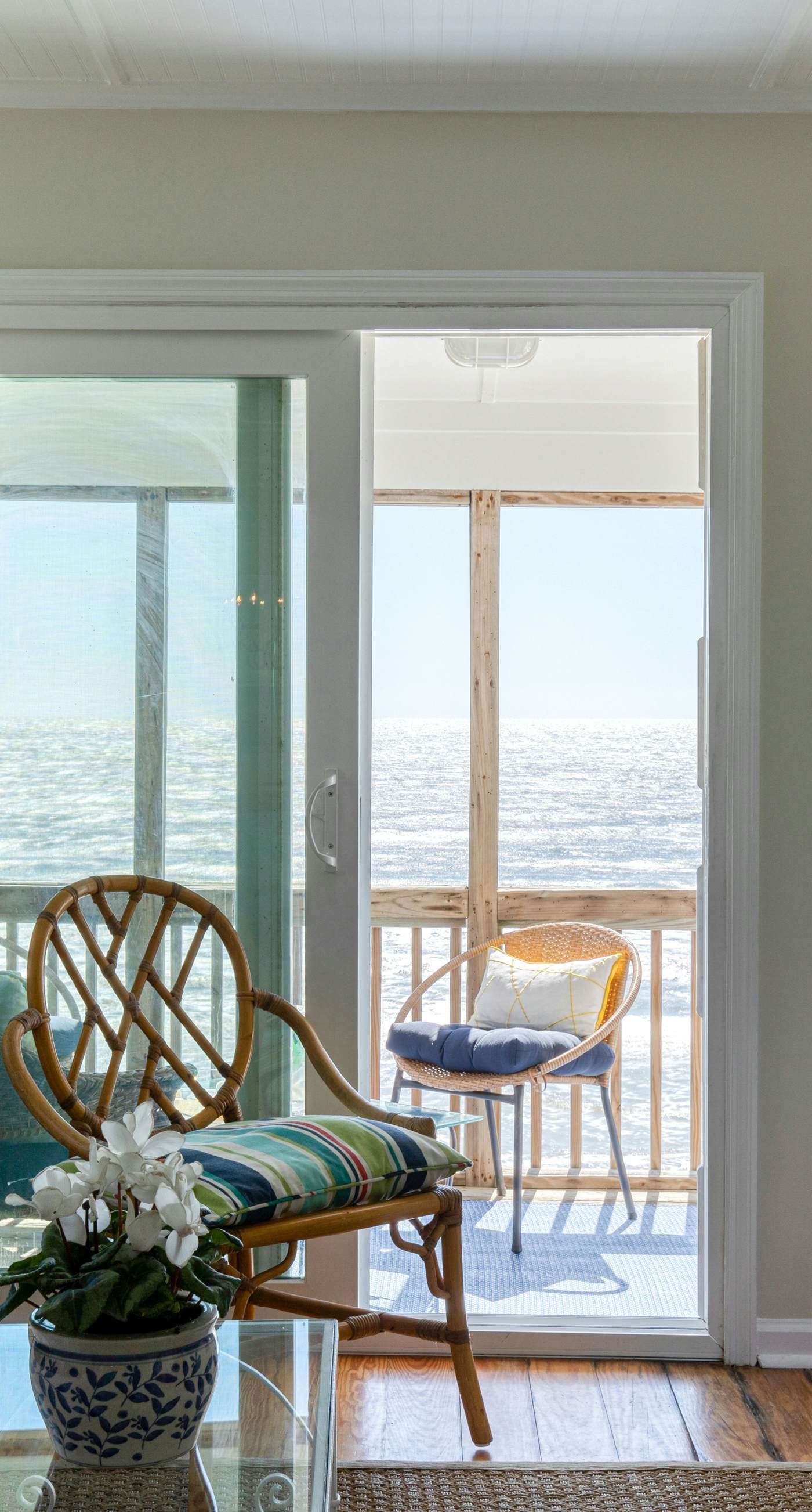 Newly renovated oceanfront home with private beach access & screened porch