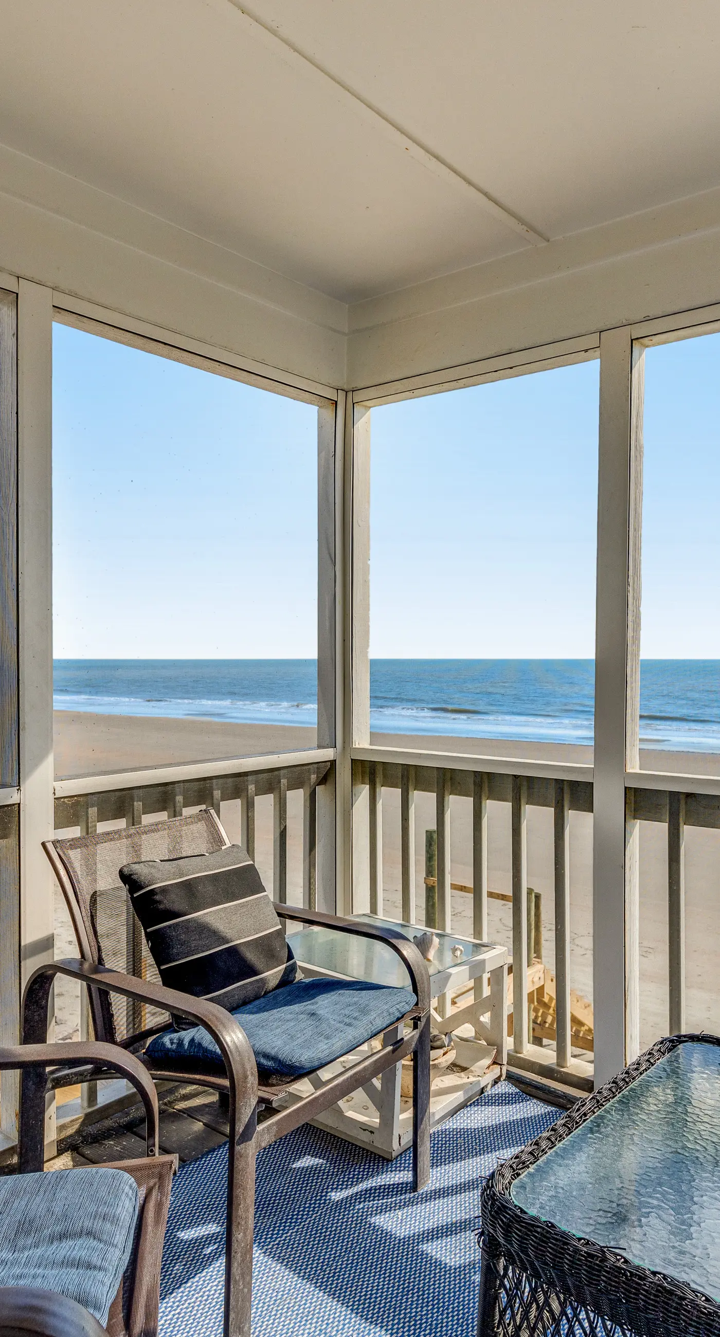 Newly renovated oceanfront home with private beach access & screened porch