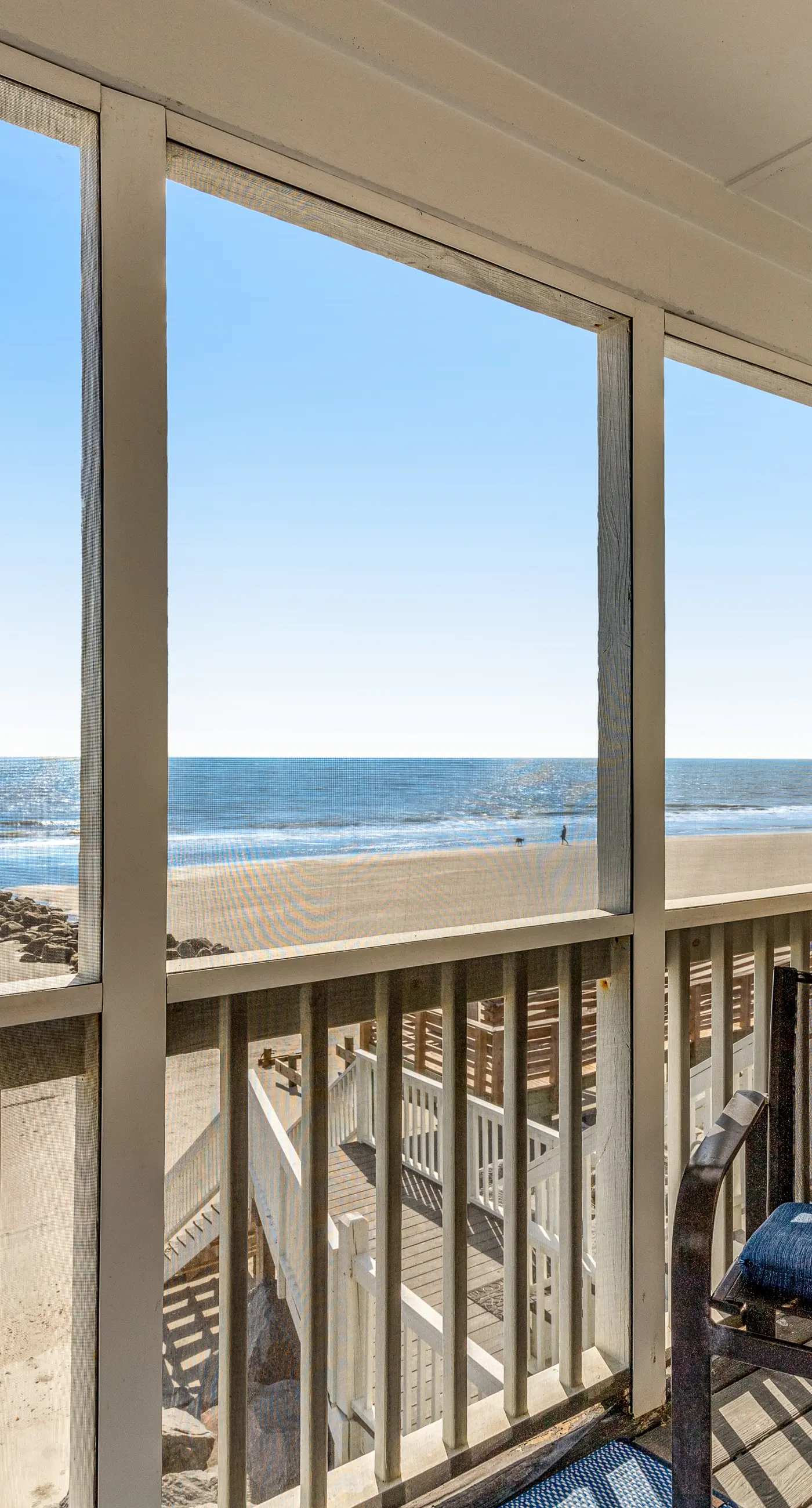 Newly renovated oceanfront home with private beach access & screened porch