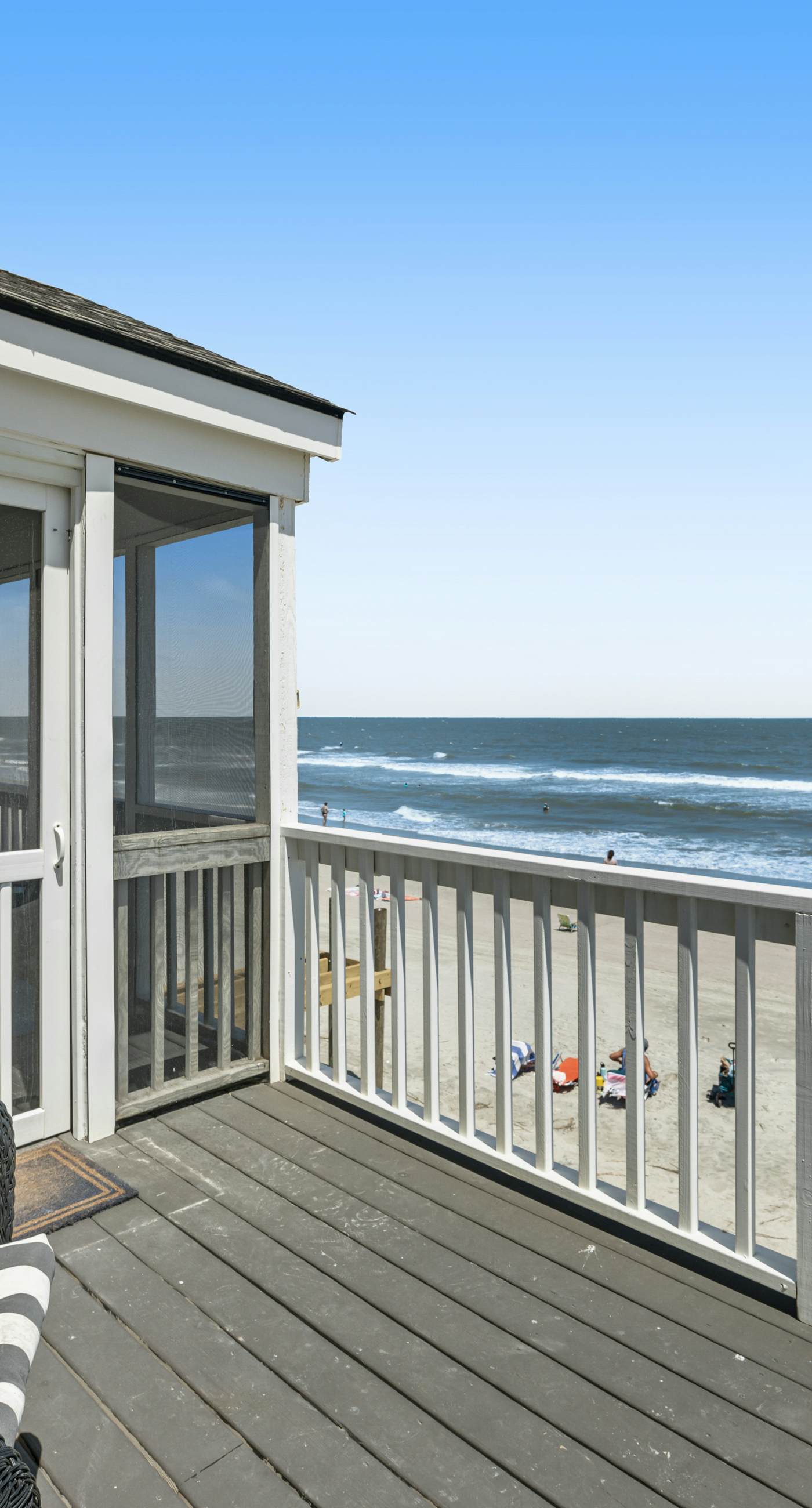 Newly renovated oceanfront home with private beach access & screened porch