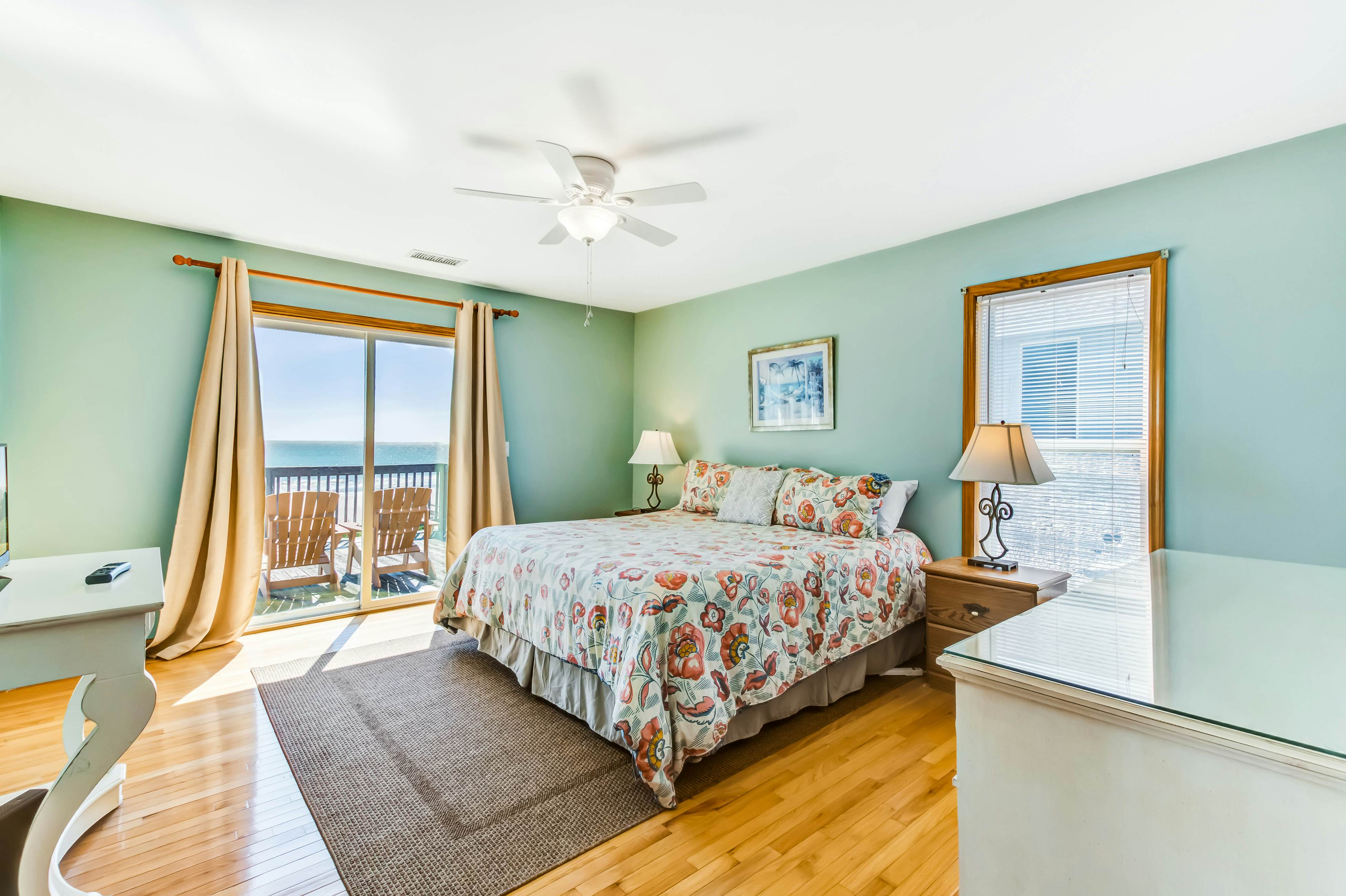 Oceanfront home with private beach access, screened porch & large deck