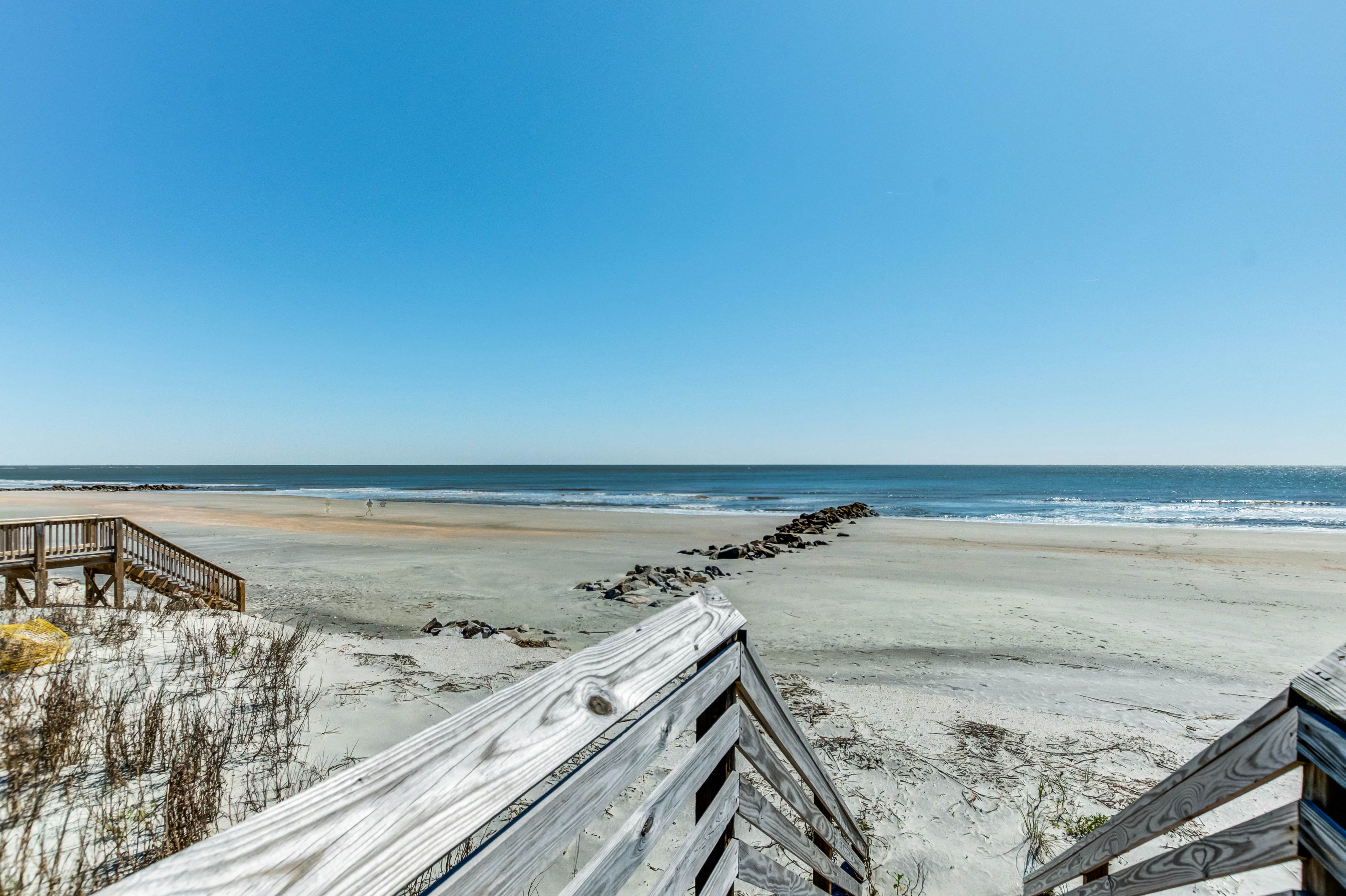 Oceanfront home with private beach access, screened porch & large deck