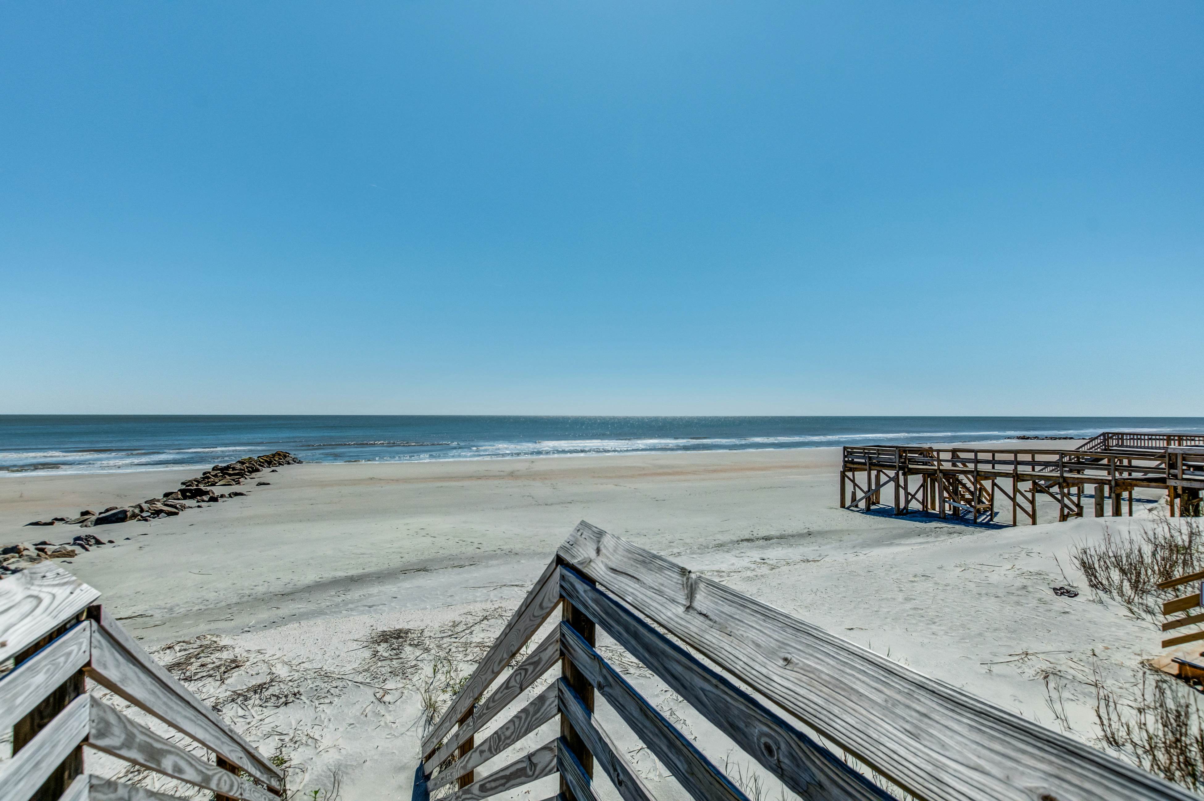 Oceanfront home with private beach access, screened porch & large deck