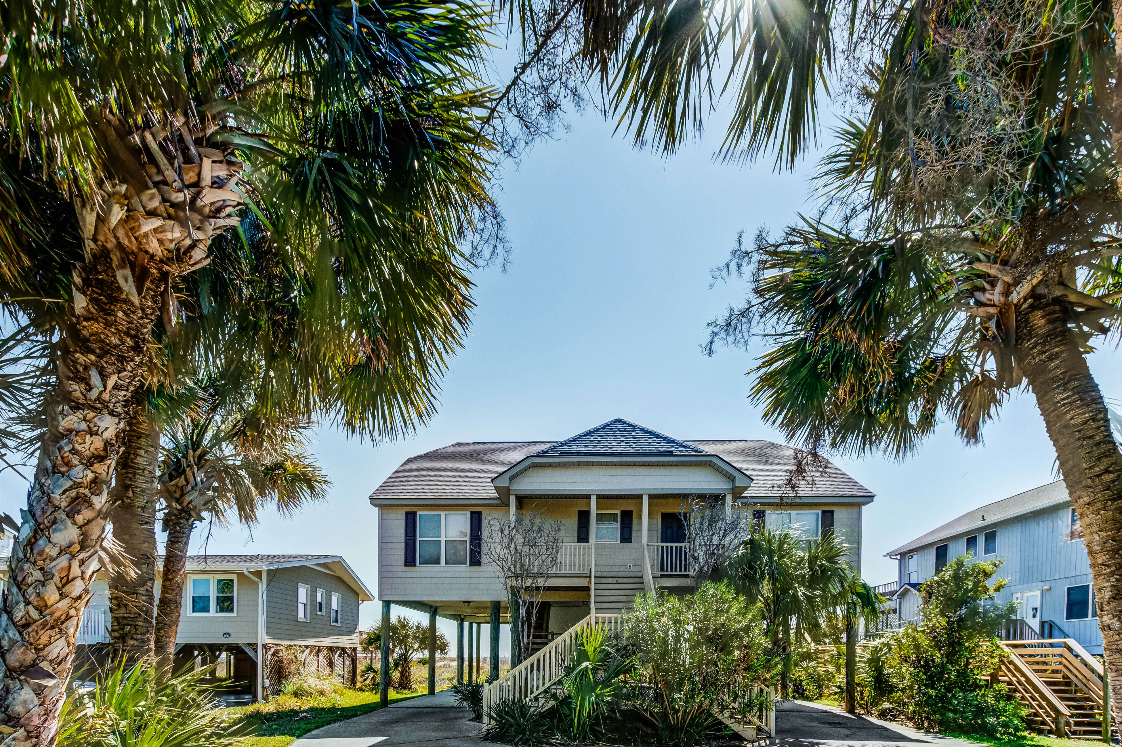 Oceanfront home with private beach access, screened porch & large deck