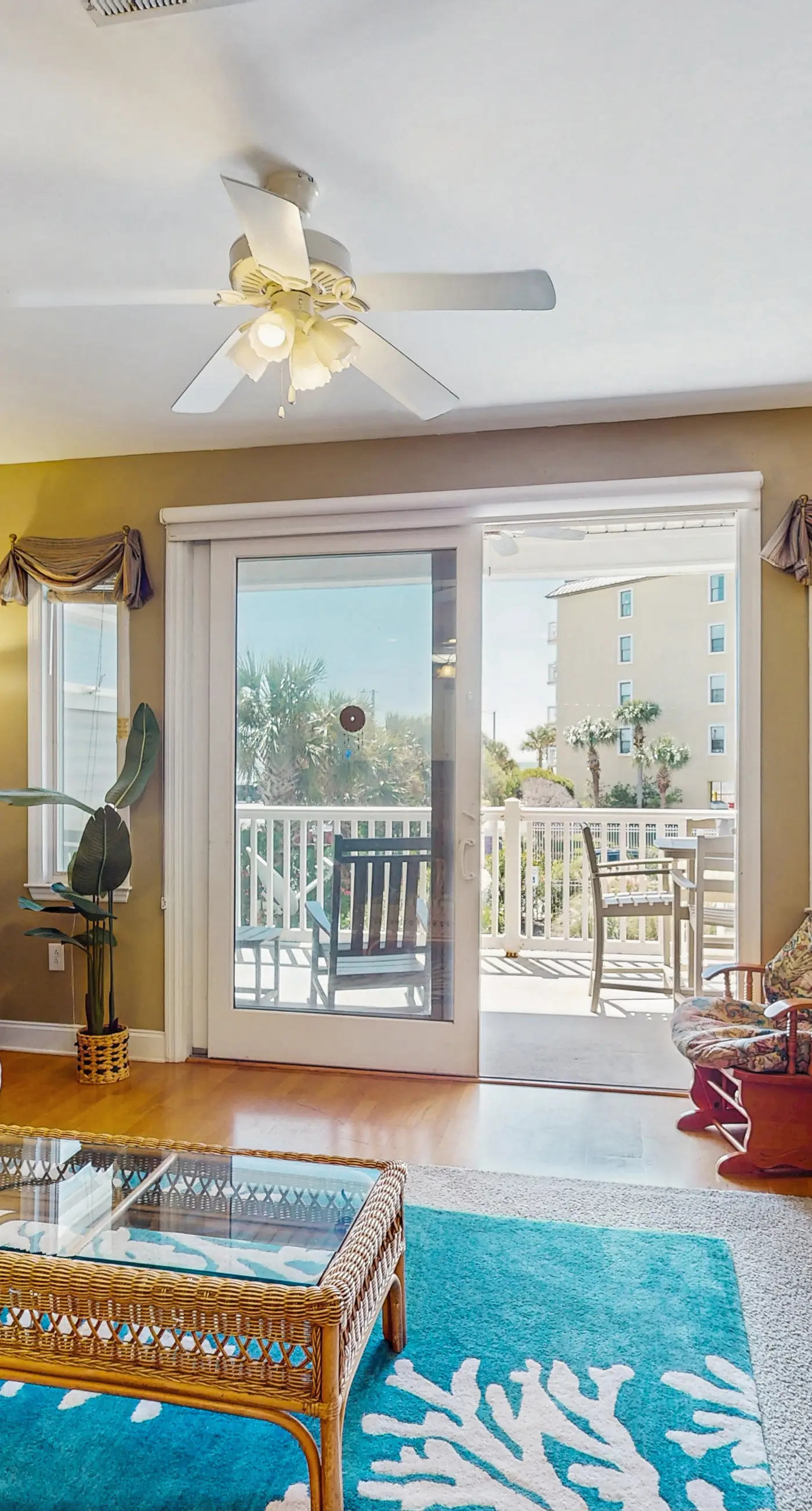 First-floor beach condo w/Gulf and ocean views and two covered decks