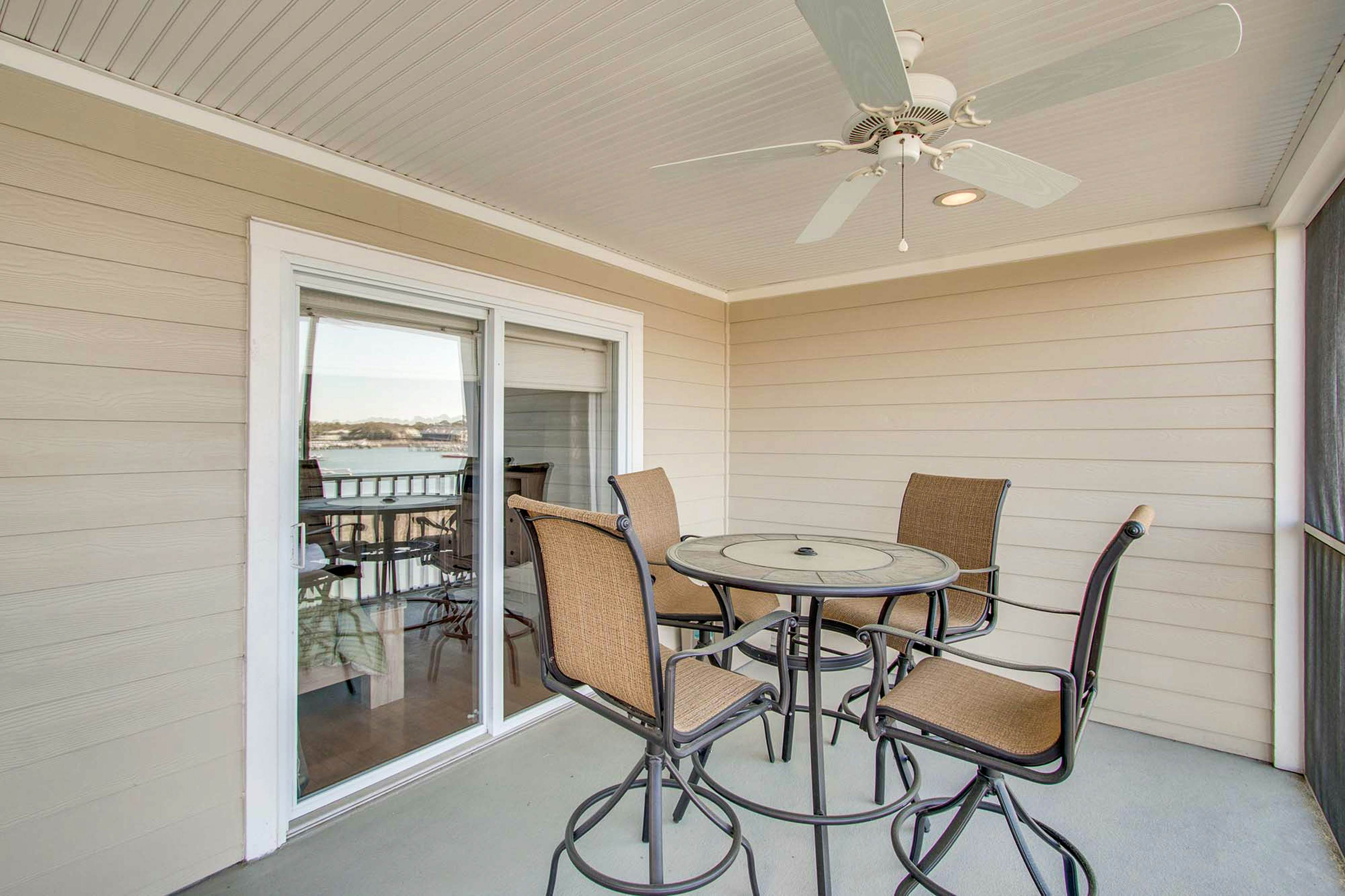 Second-floor condo with river views and access to a community pool