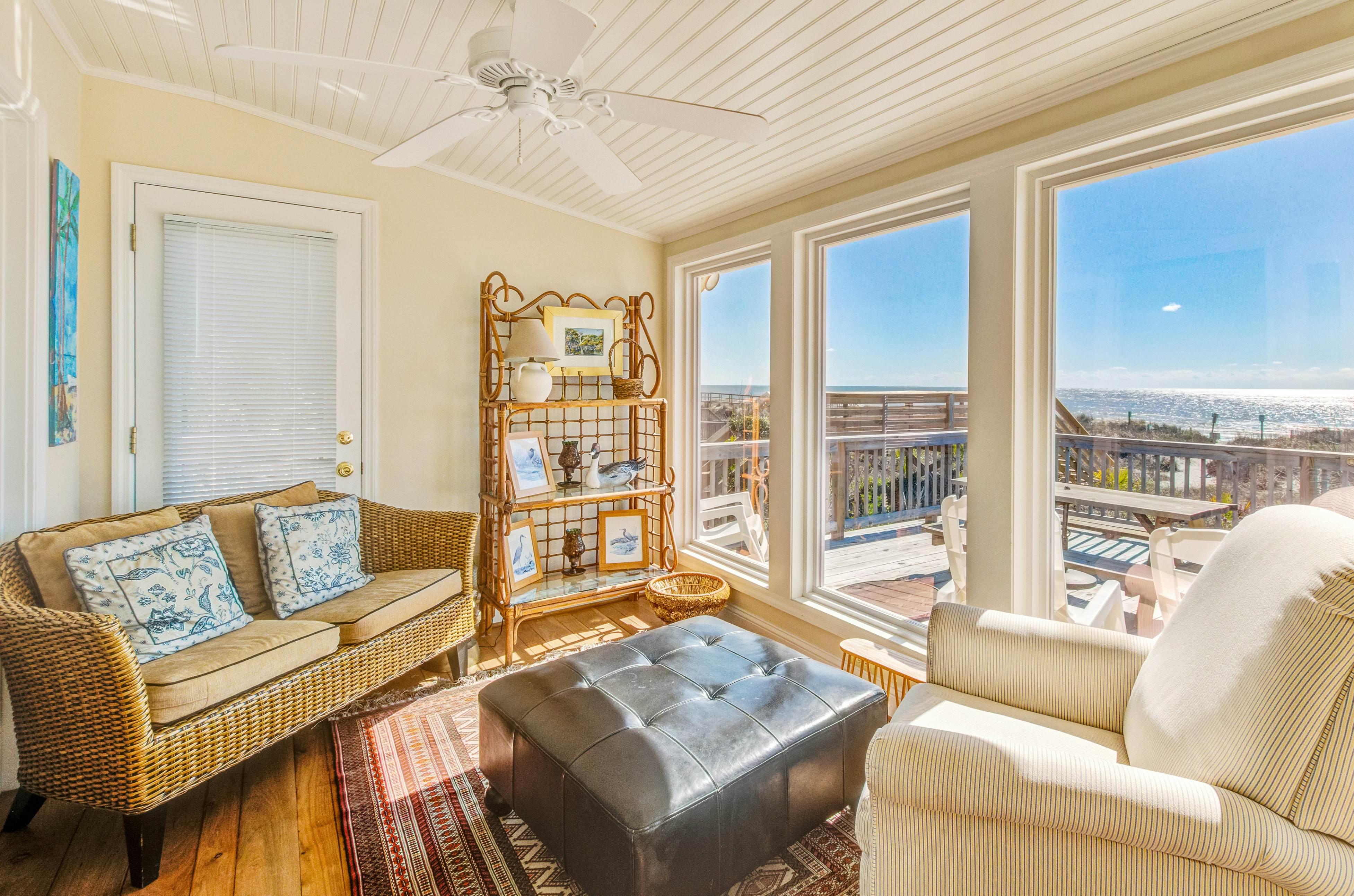 Spacious oceanfront home w/ free WiFi and large deck overlooking the beach