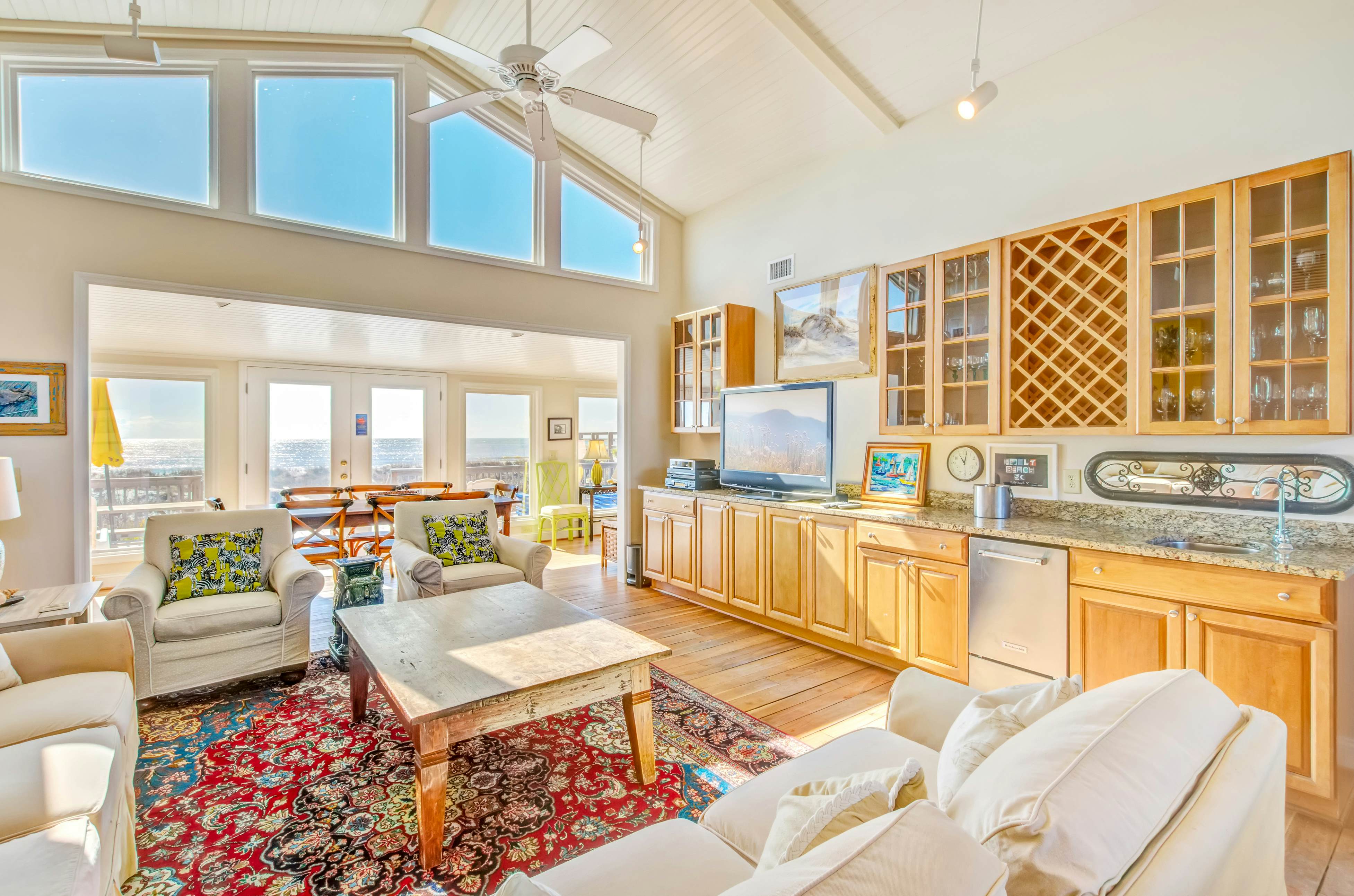 Spacious oceanfront home w/ free WiFi and large deck overlooking the beach