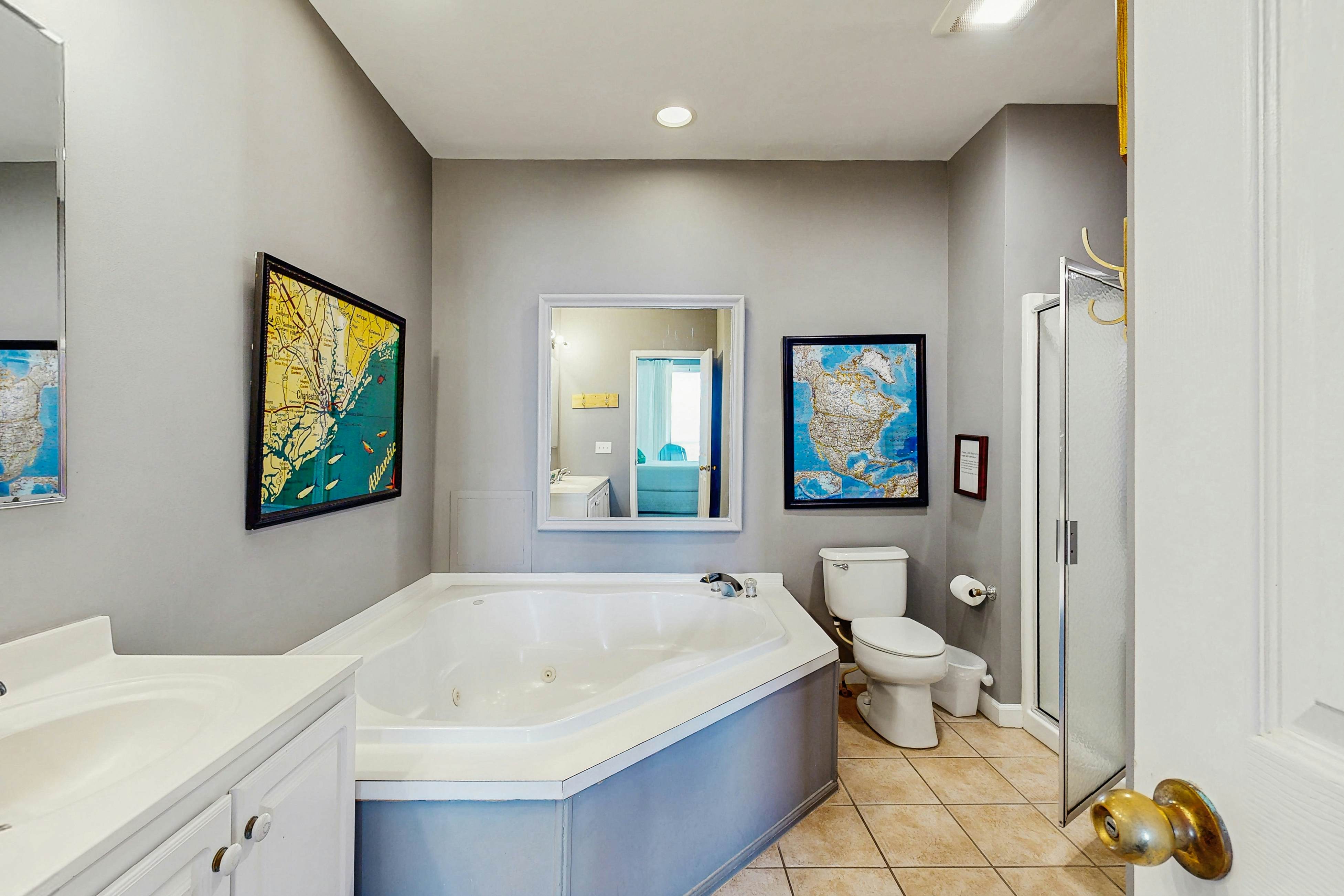 First-floor villa w/beach and ocean views from spacious balcony