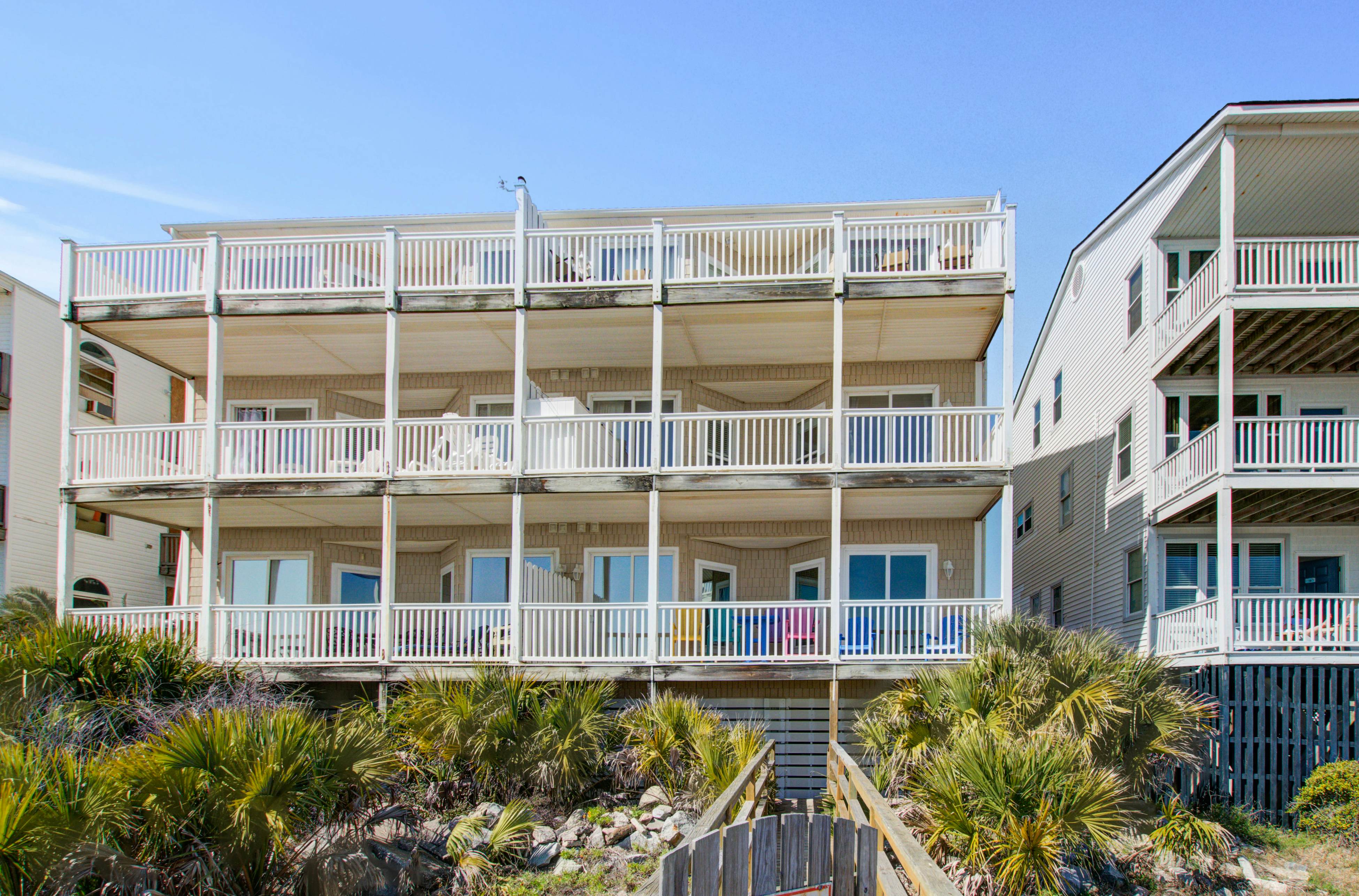 First-floor villa w/beach and ocean views from spacious balcony