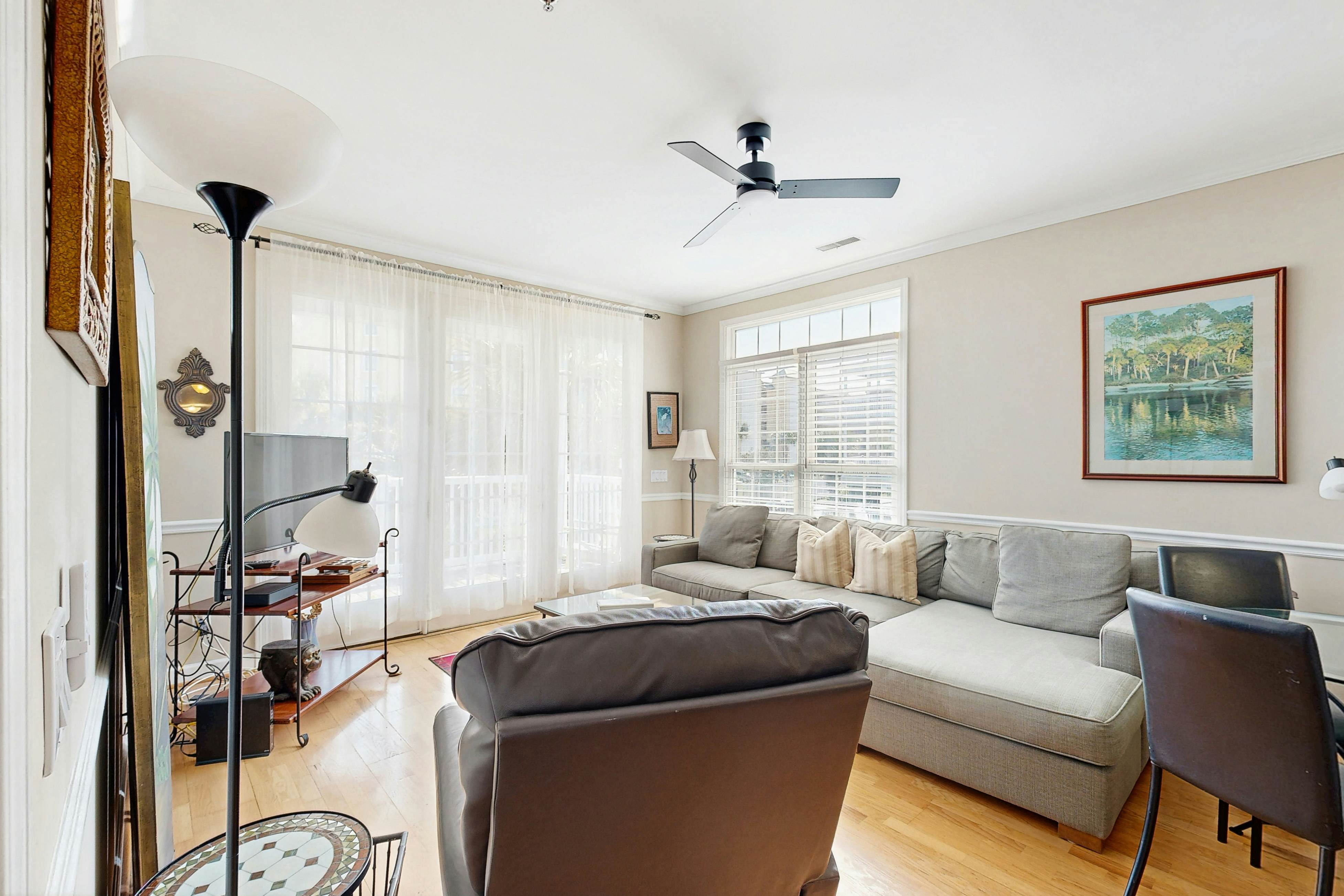 Oceanfront, first-level villa steps from the beach with a balcony & shared pool