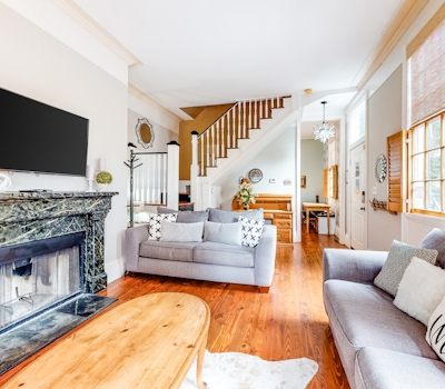 Dog-friendly home with AC, fireplace & W/D - one block to King Street dining