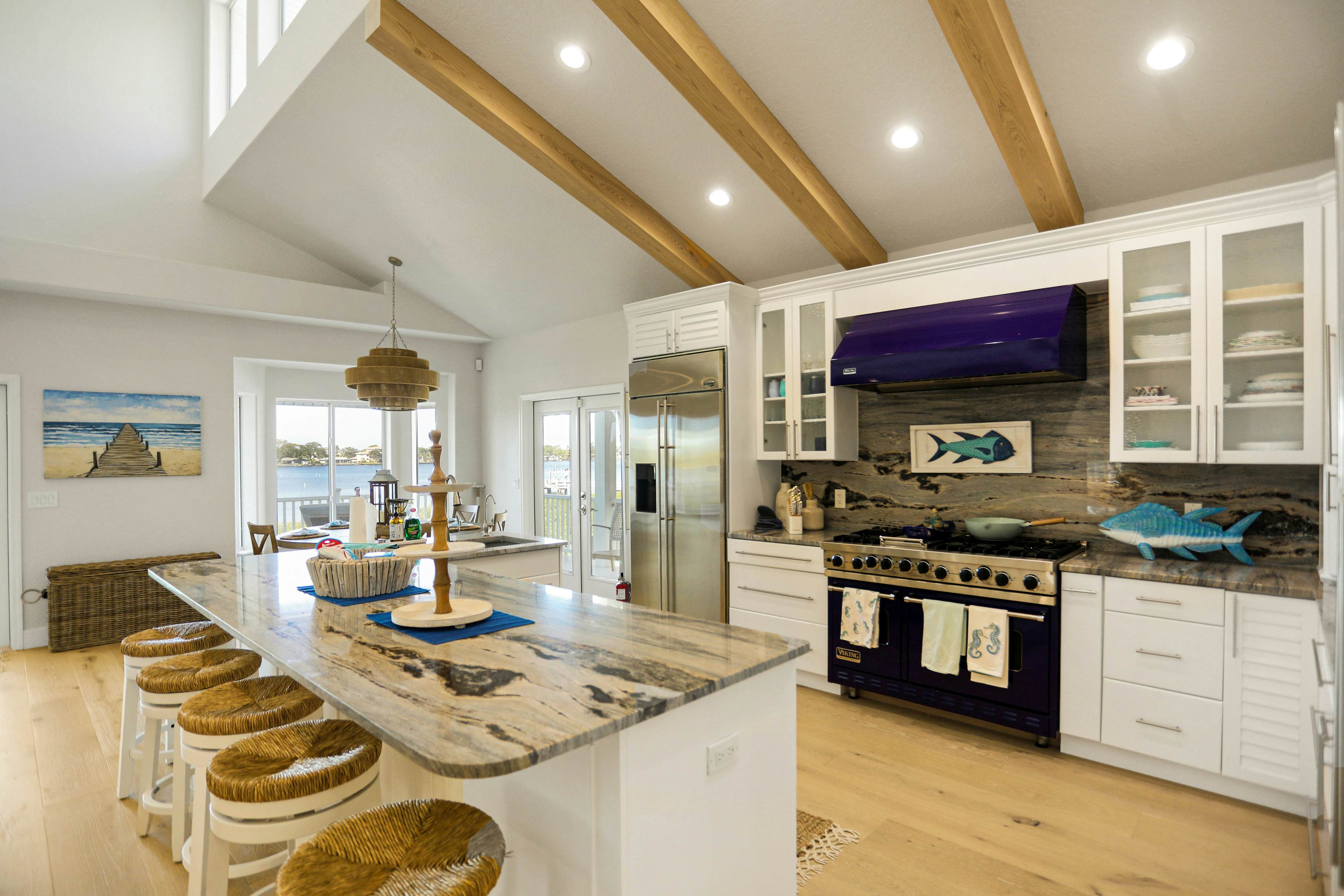 Luxurious waterfront home w pool game room dock