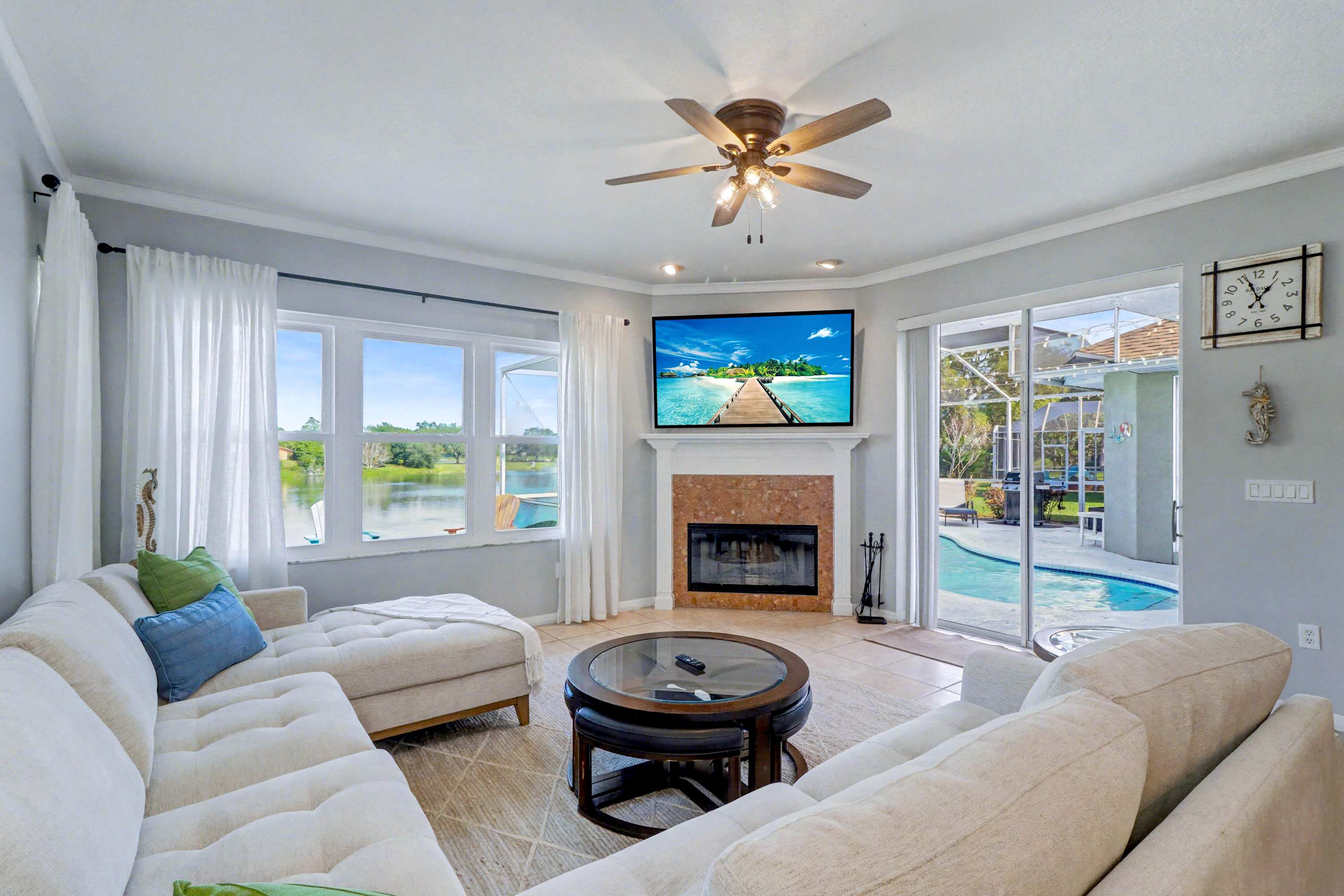 Palm Harbor Retreat with Pool, Firepit, Pool Table & Pet-Friendly