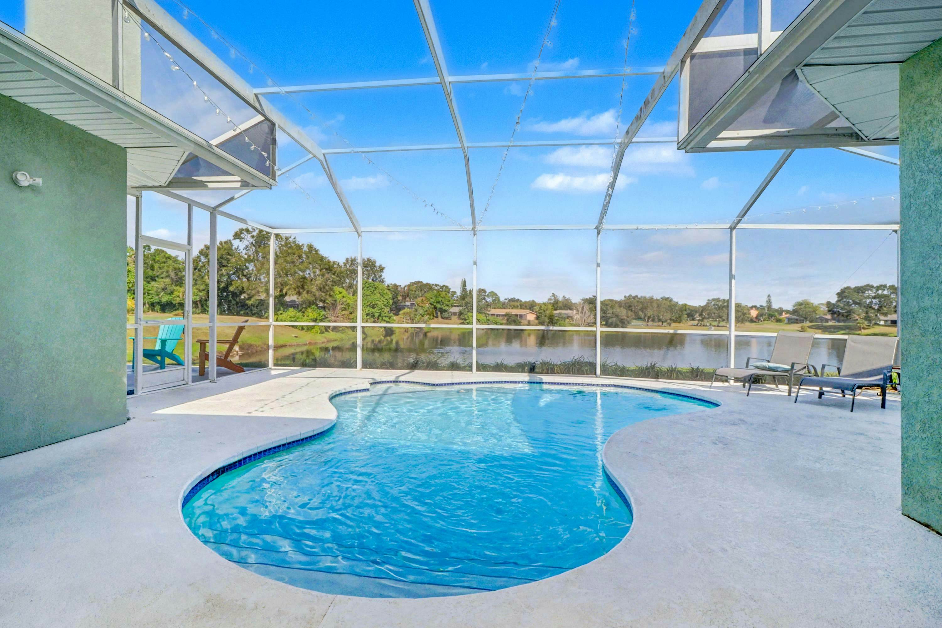 Palm Harbor Retreat with Pool, Firepit, Pool Table & Pet-Friendly