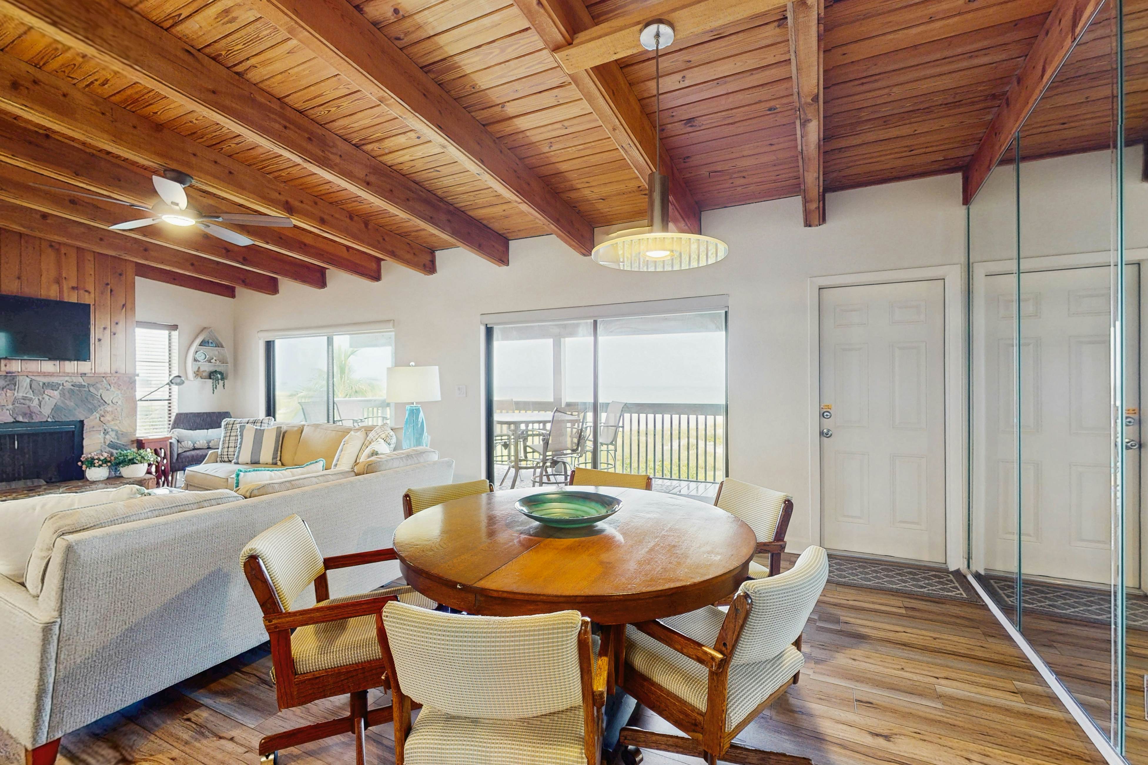 3rd-floor beachfront condo with beach access, pool, Gulf views, W/D, balcony, AC