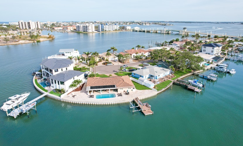 Chic waterfront retreat with private pool and outdoor kitchen near the beach