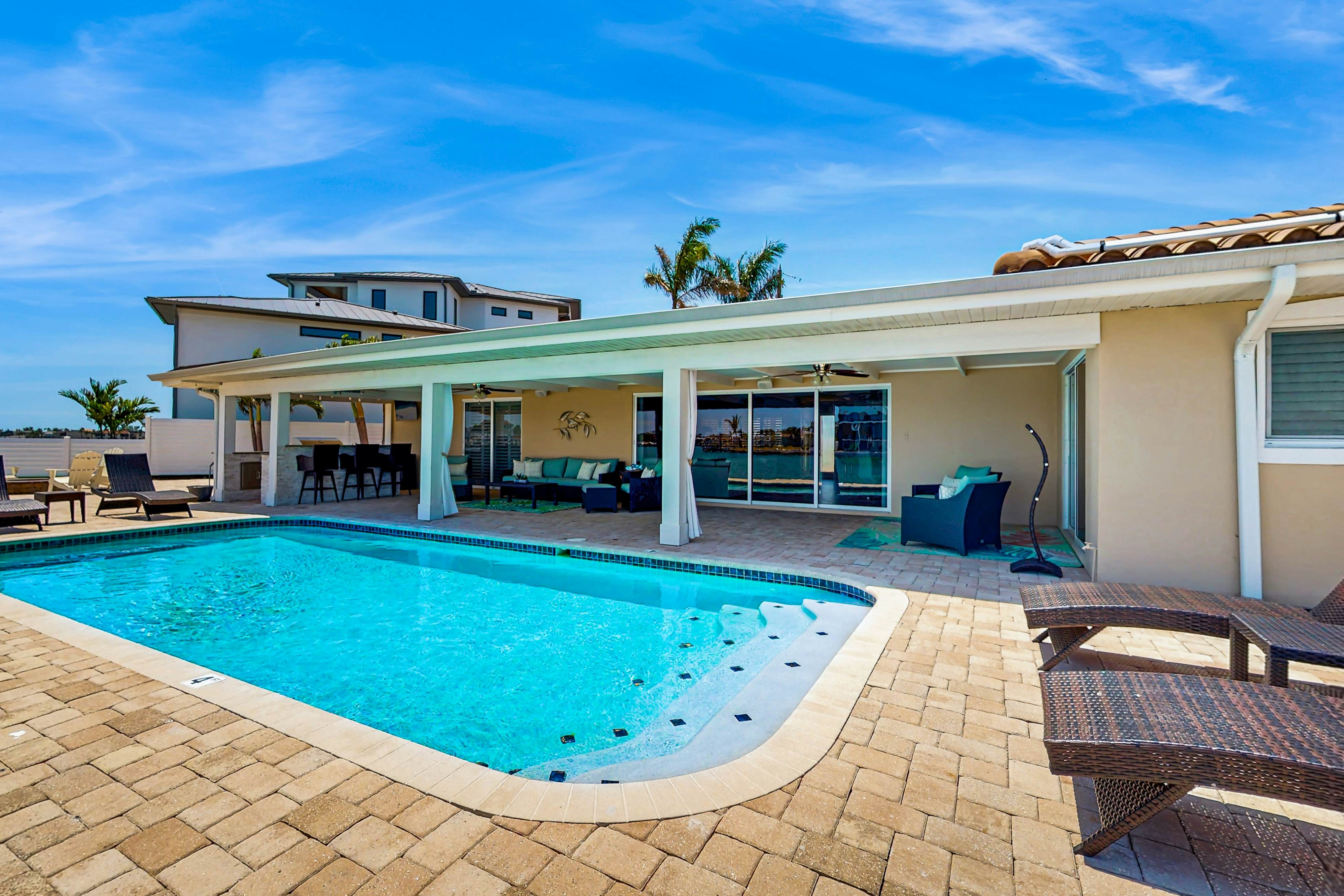 Chic waterfront retreat with private pool & outdoor kitchen - near the beach