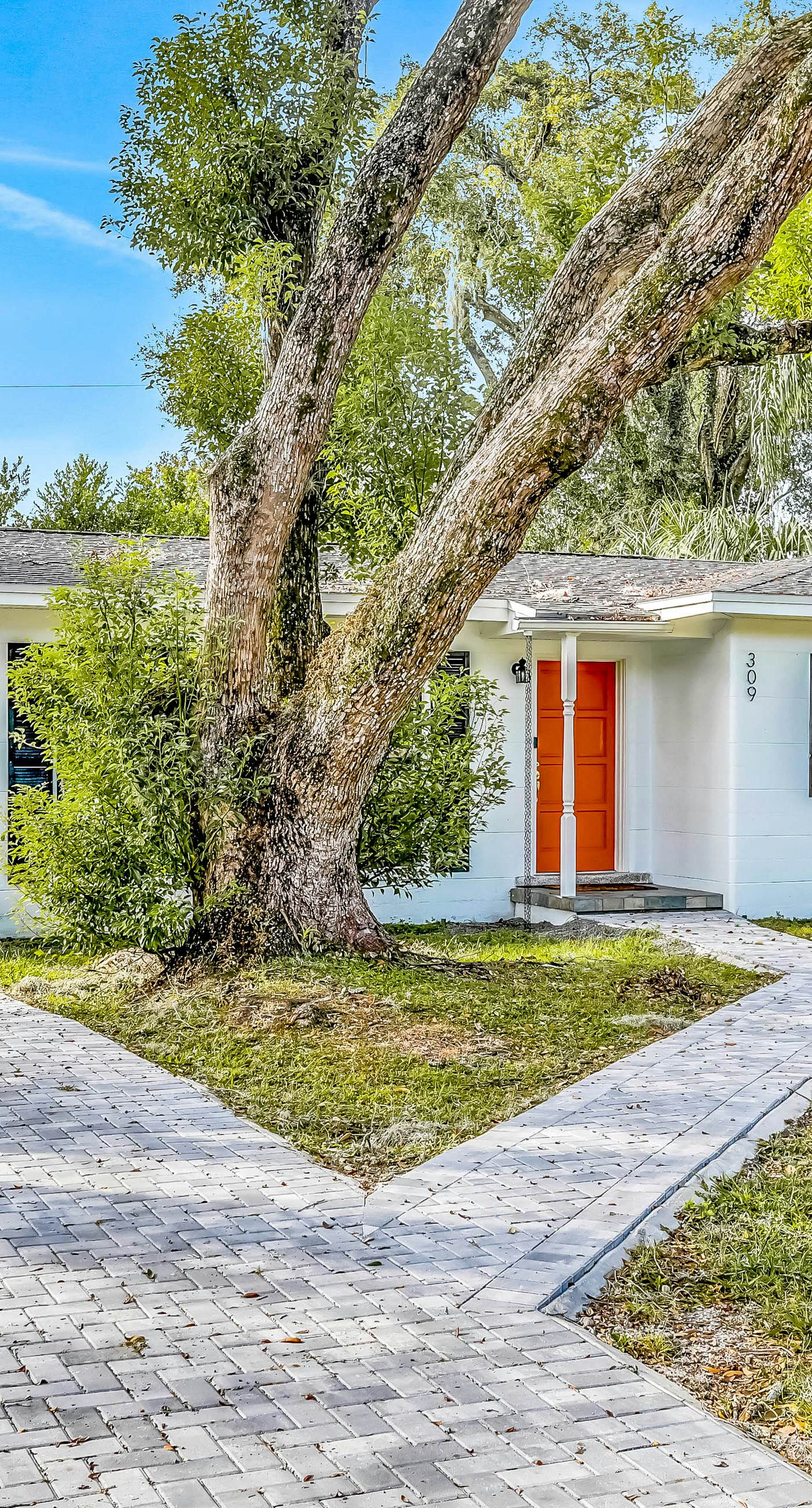 Single level home with pool fenced yard and screened porch a neighborhood park