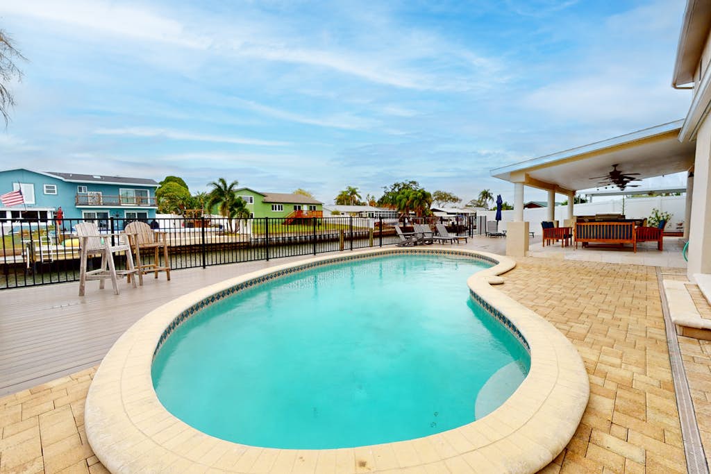 2 657 sq ft upscale canal home with pool dock and stunning main suite dog friendly