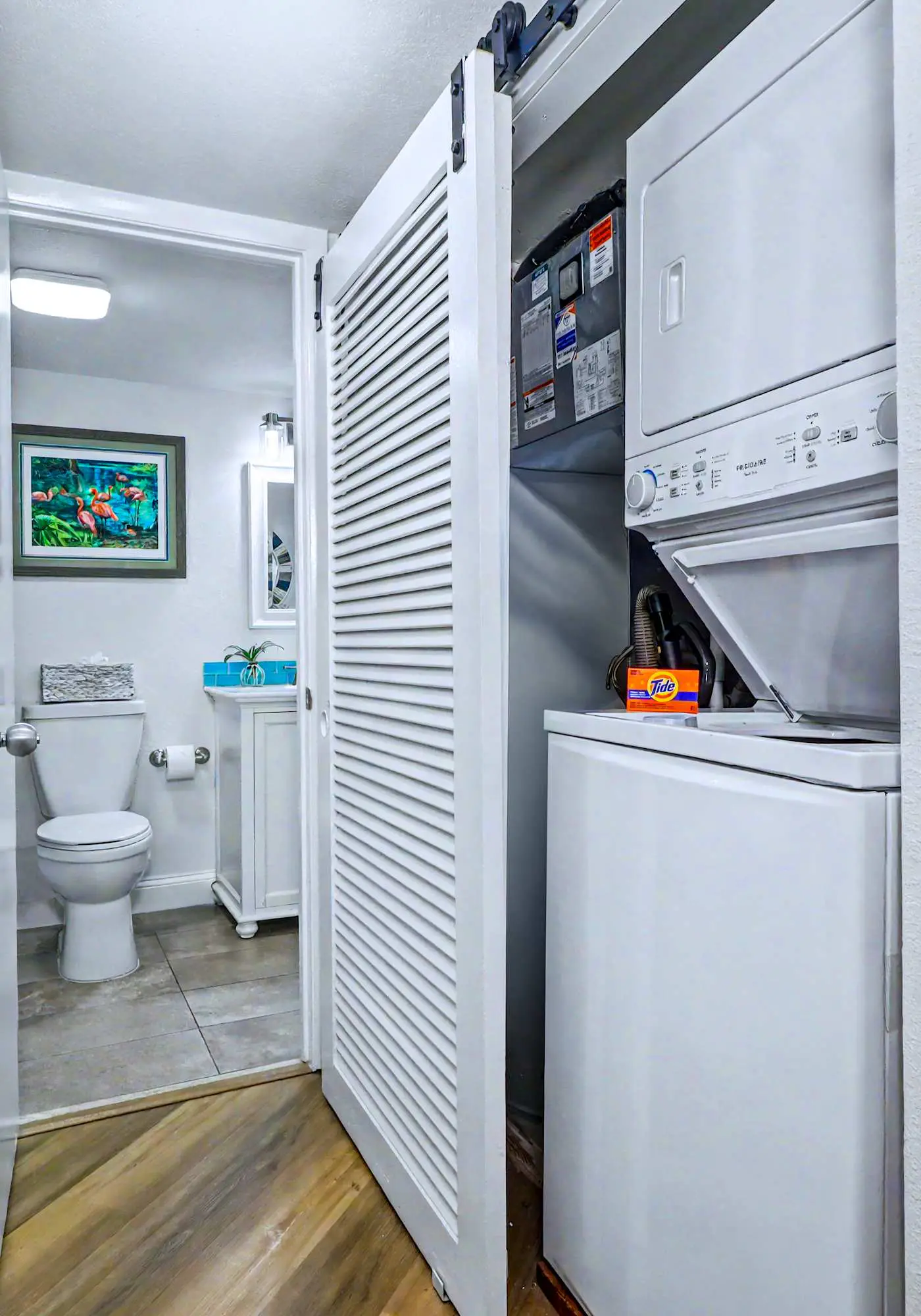 Contemporary gem on the Gulf Coast with balcony and WD walk to beach and shops