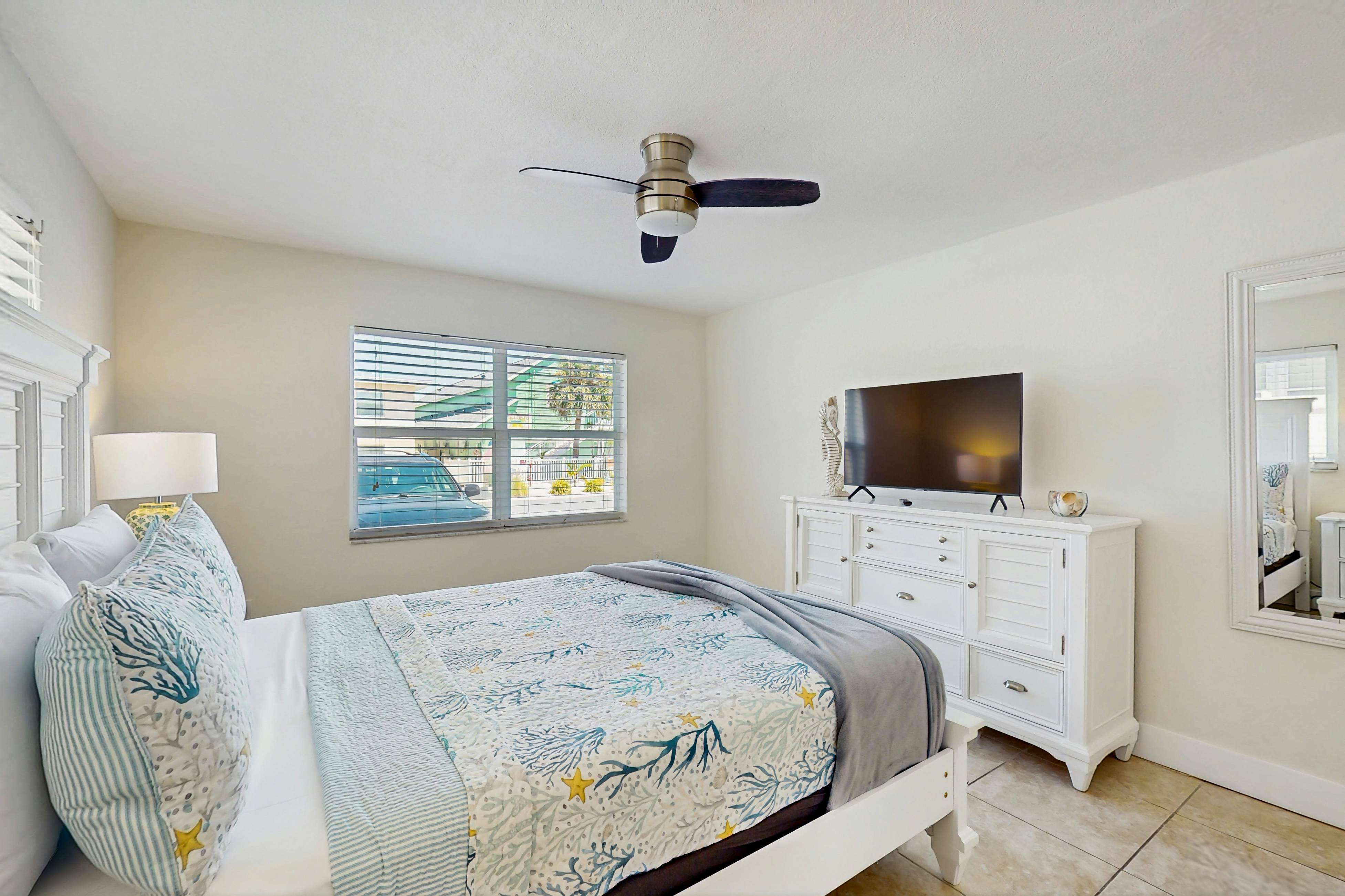 Ground-floor getaway with a heated pool & central AC - walk to the beach