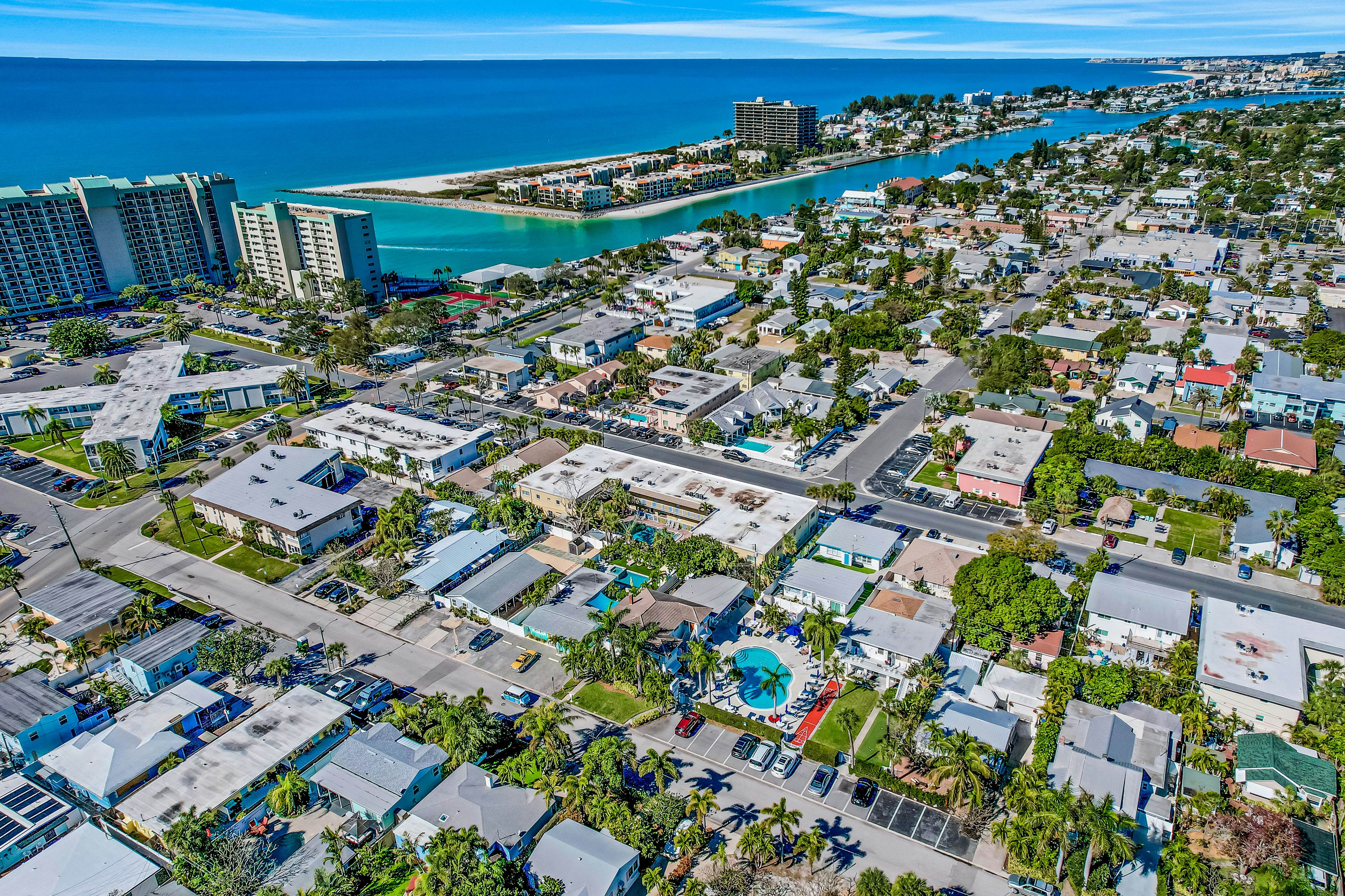 Ground-floor getaway with a heated pool & central AC - walk to the beach