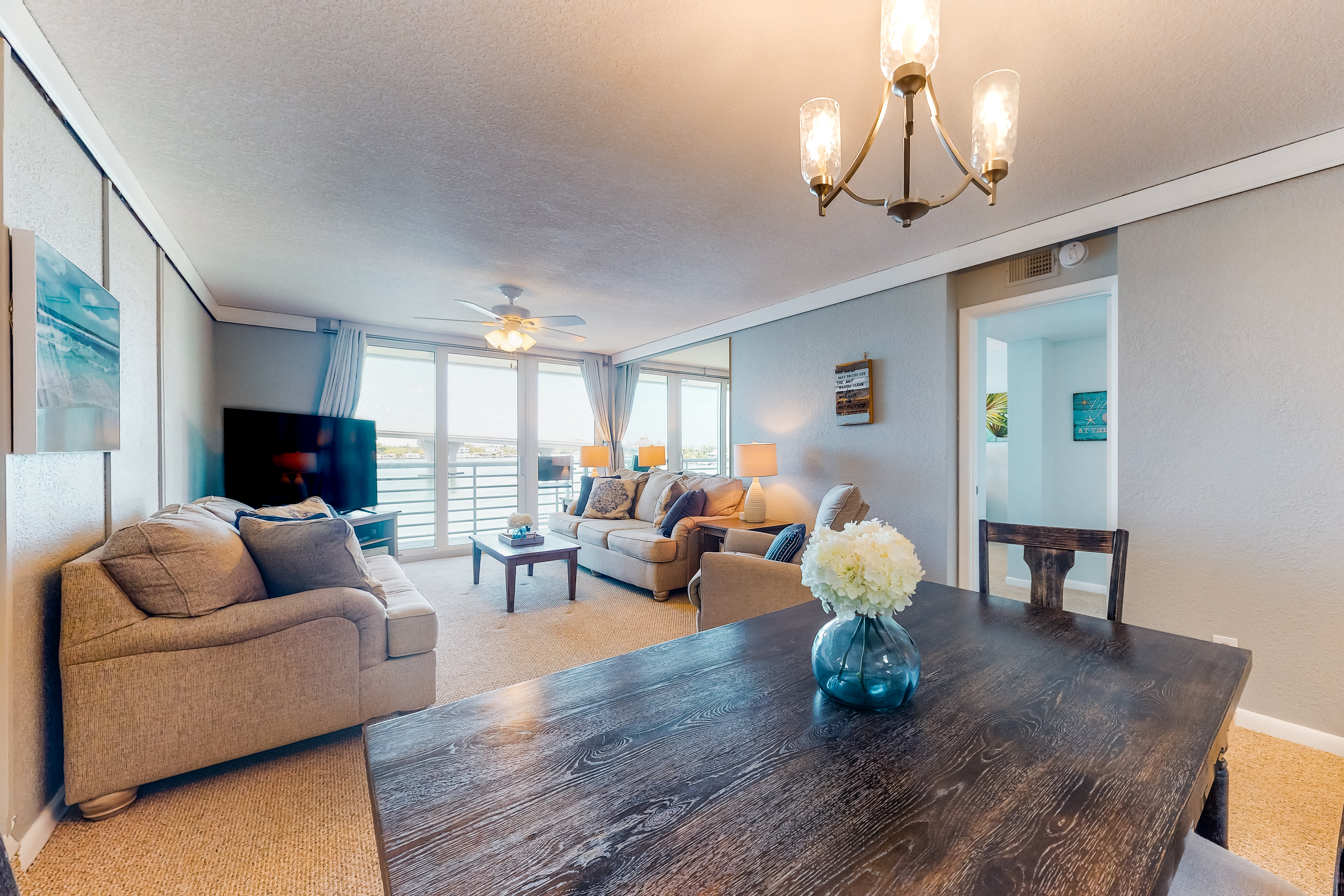 Bayfront condo near St Pete Beach with pool and hot tub central AC and WD