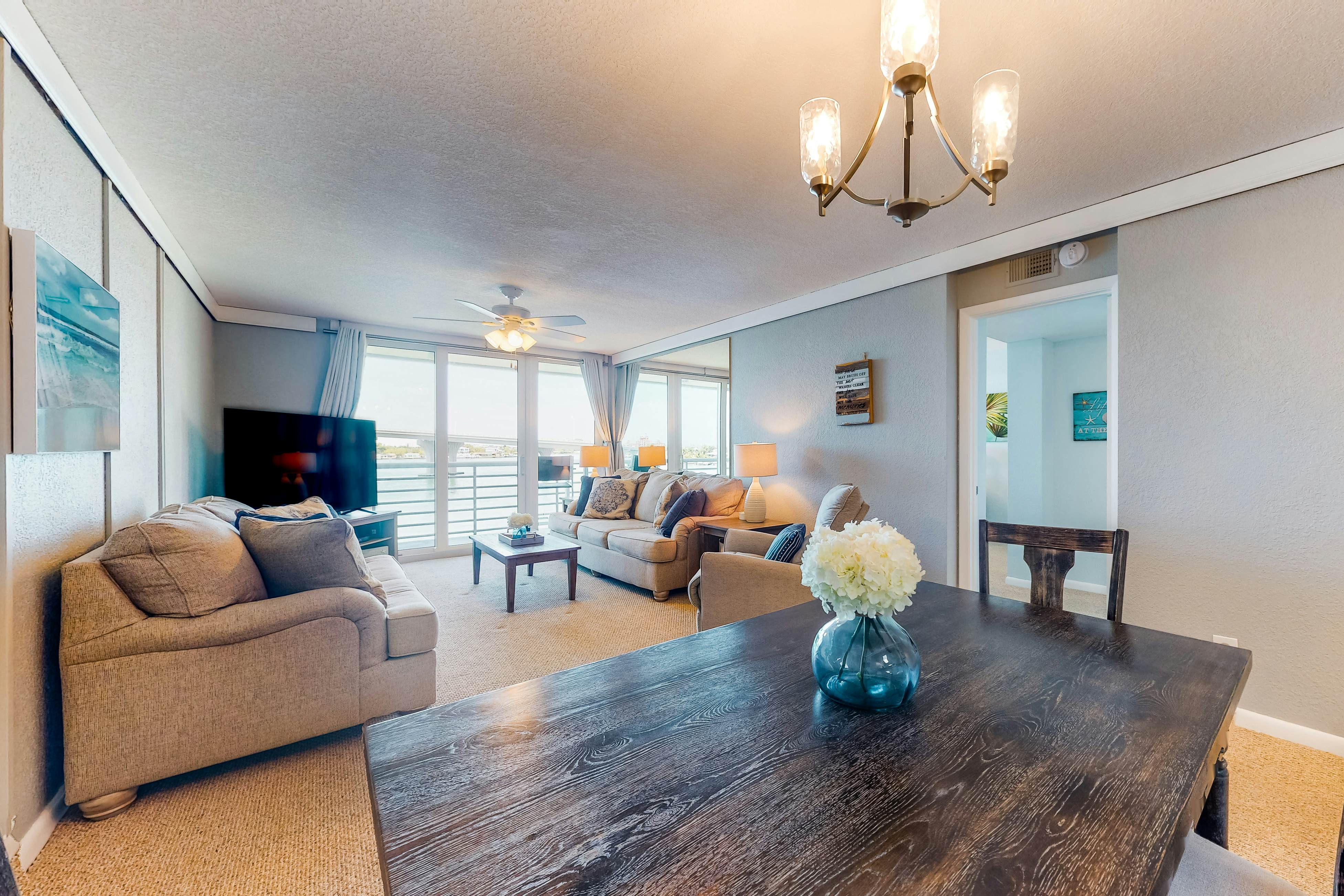 Bayfront condo near St Pete Beach with pool and hot tub central AC and WD