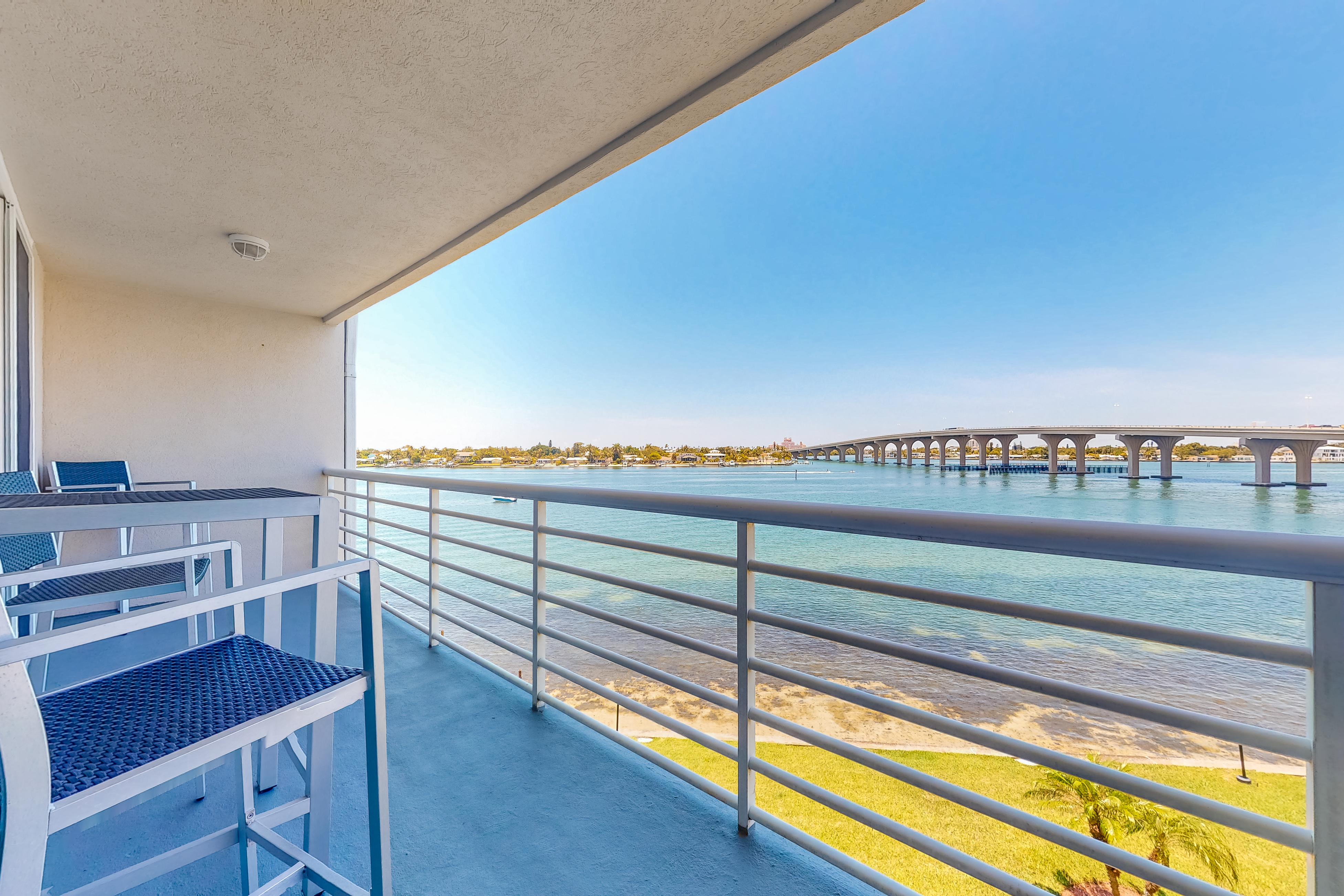 Bayfront condo near St Pete Beach with pool and hot tub central AC and WD