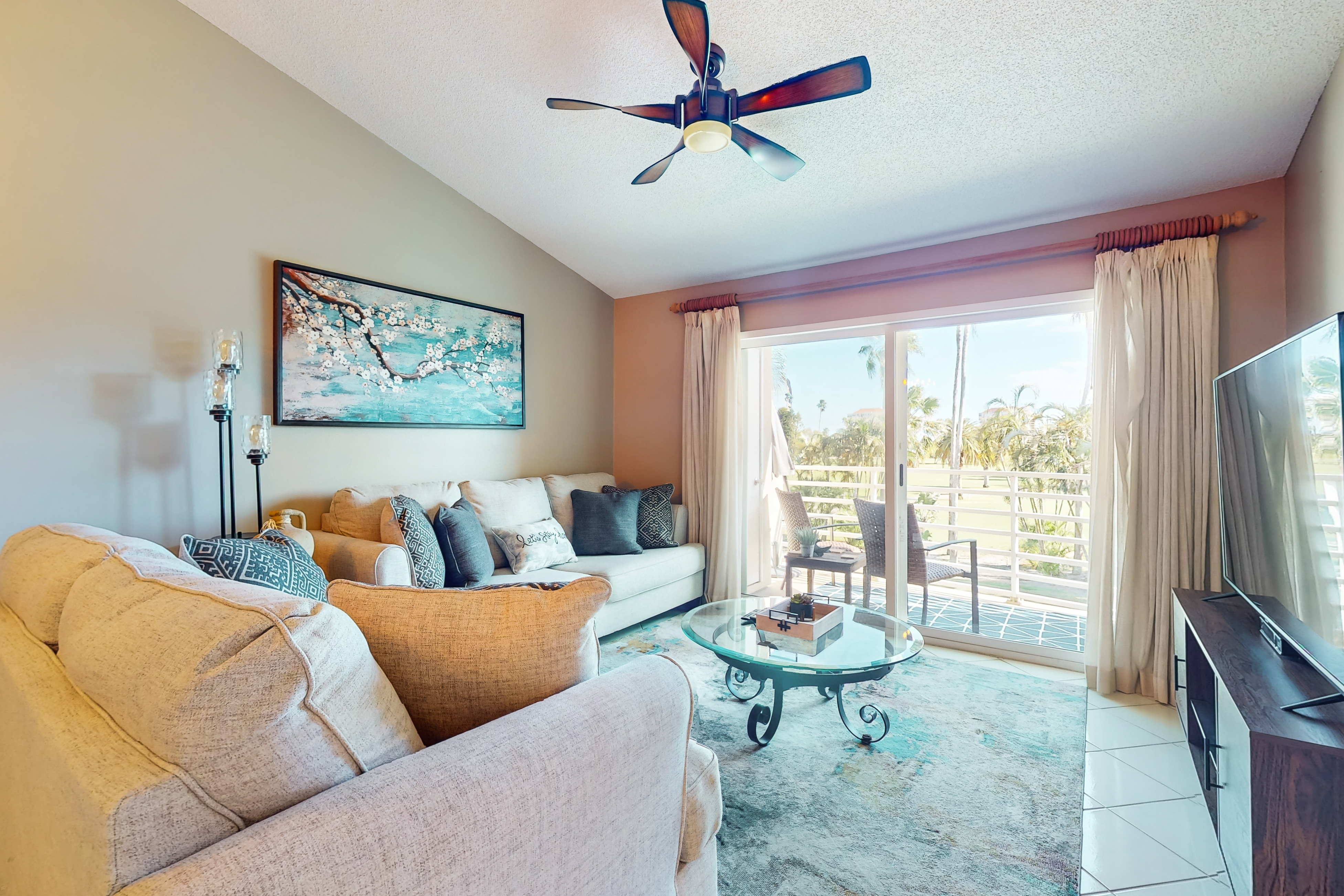 Golf Course View front condo with pool and private beach access snowbird friendly