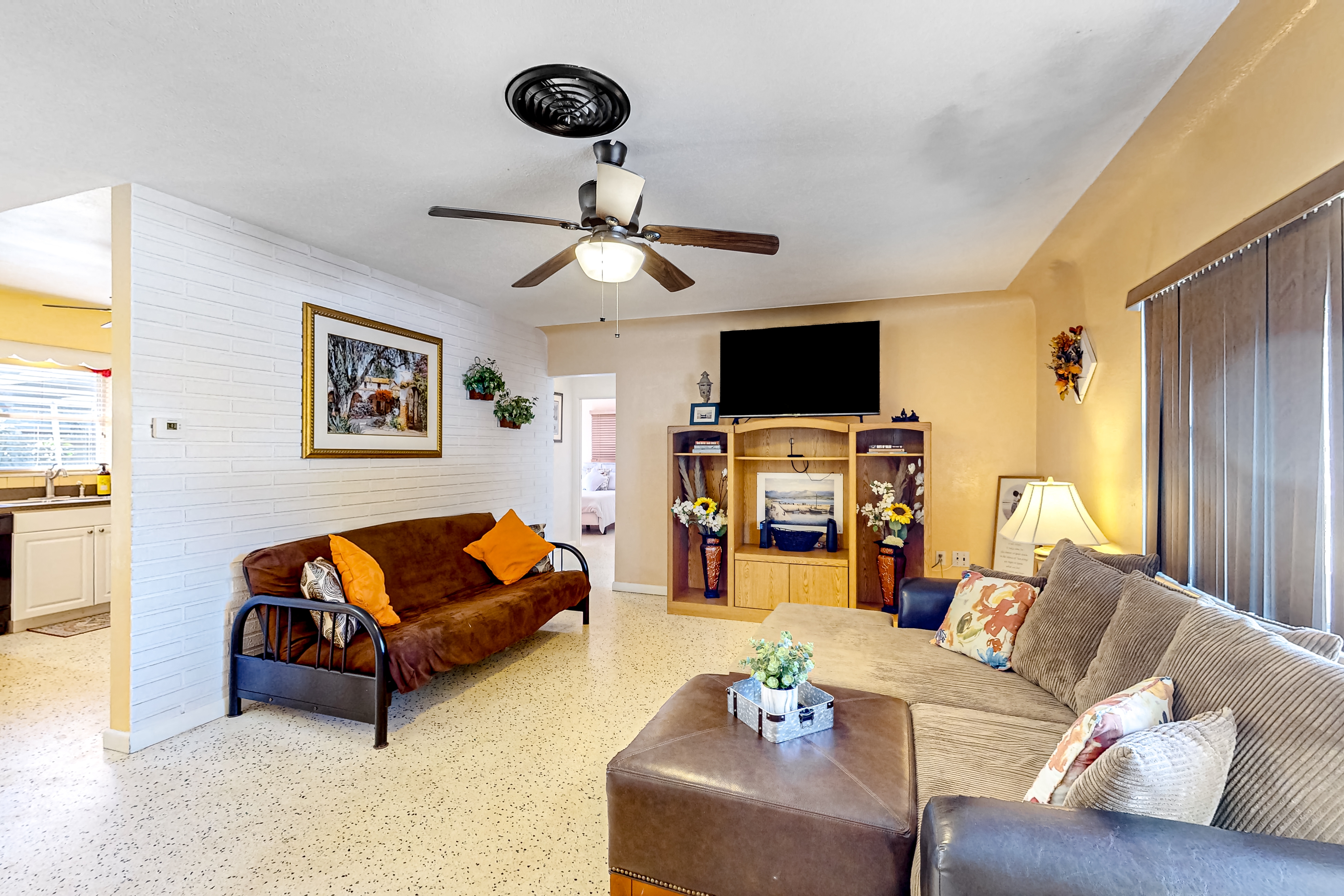 Single story home near beach with heated private pool enclosed yard Dogs ok