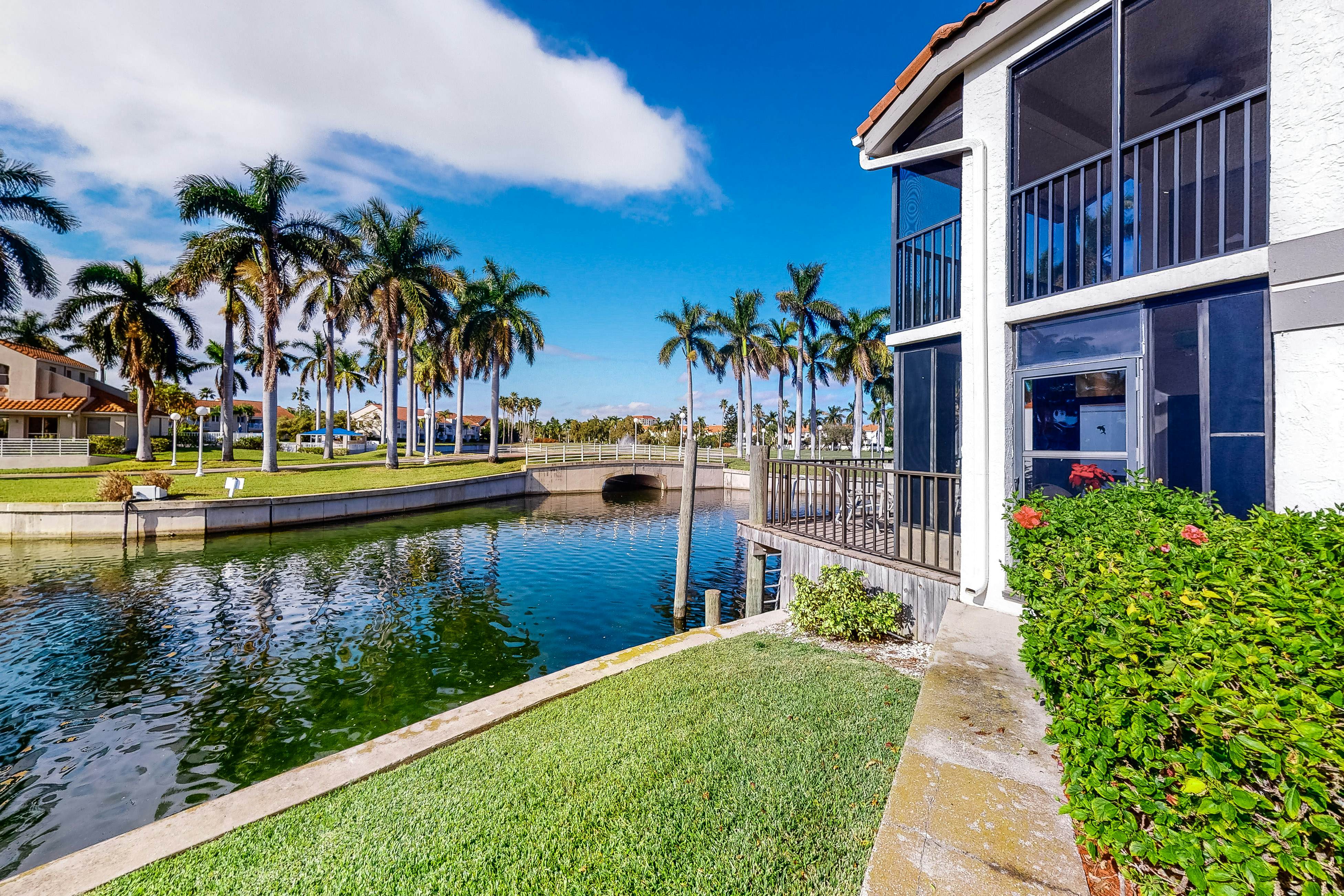 Lakefront resort condo with furnished deck, heated pool, pool spa, & tennis