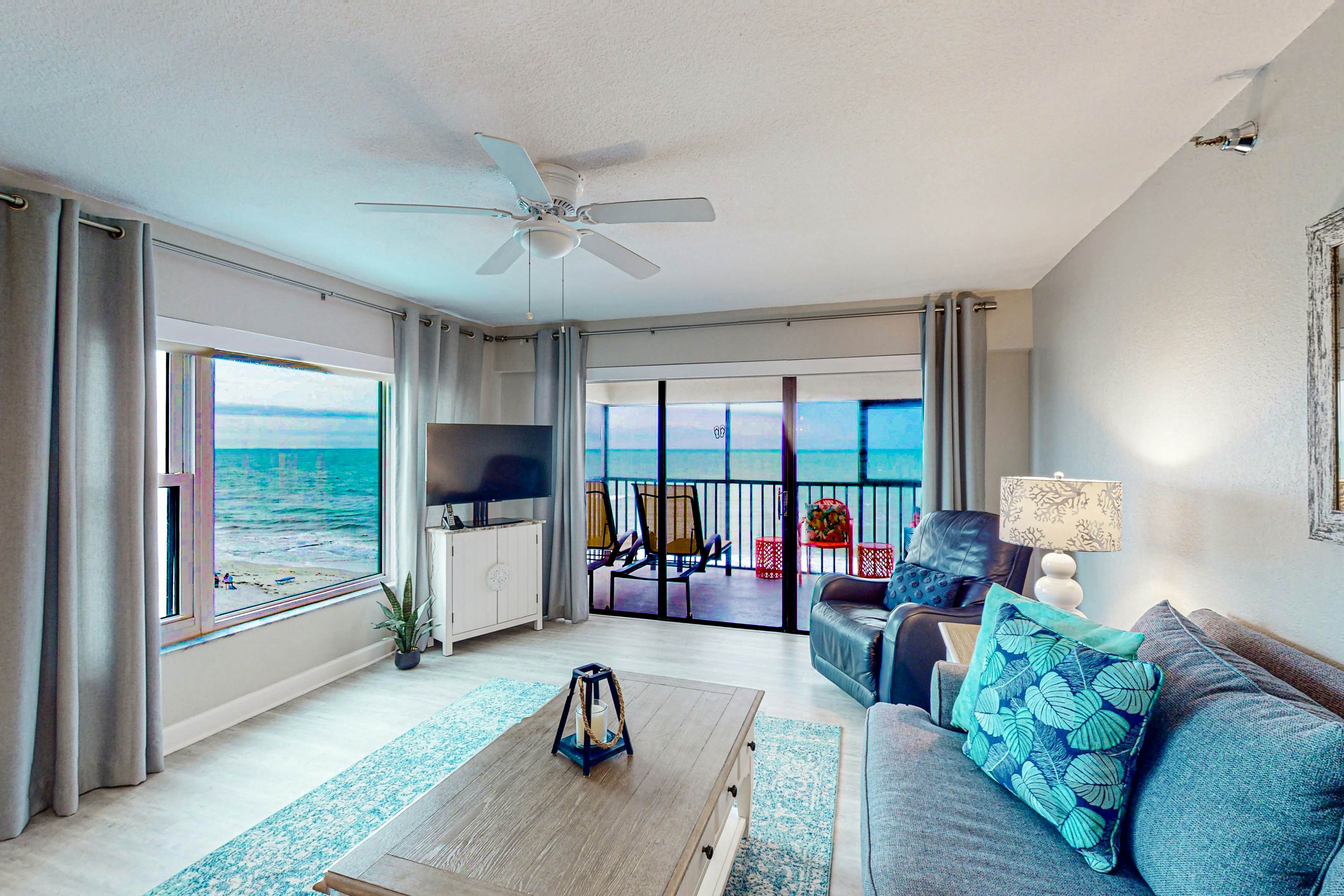 Renovated beachfront condo with pool, amazing Gulf views & washer/dryer