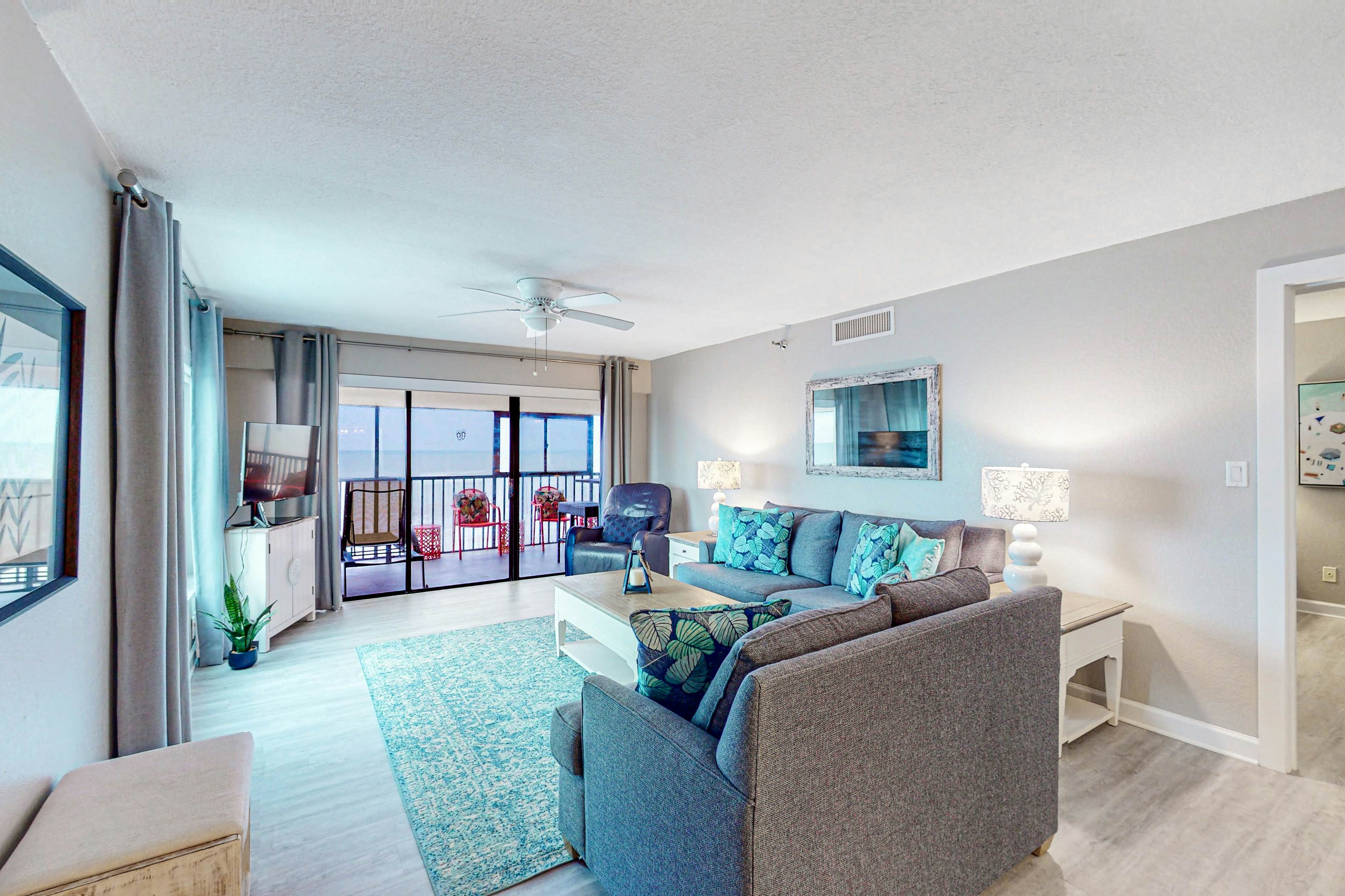 Renovated beachfront condo with pool, amazing Gulf views & washer/dryer
