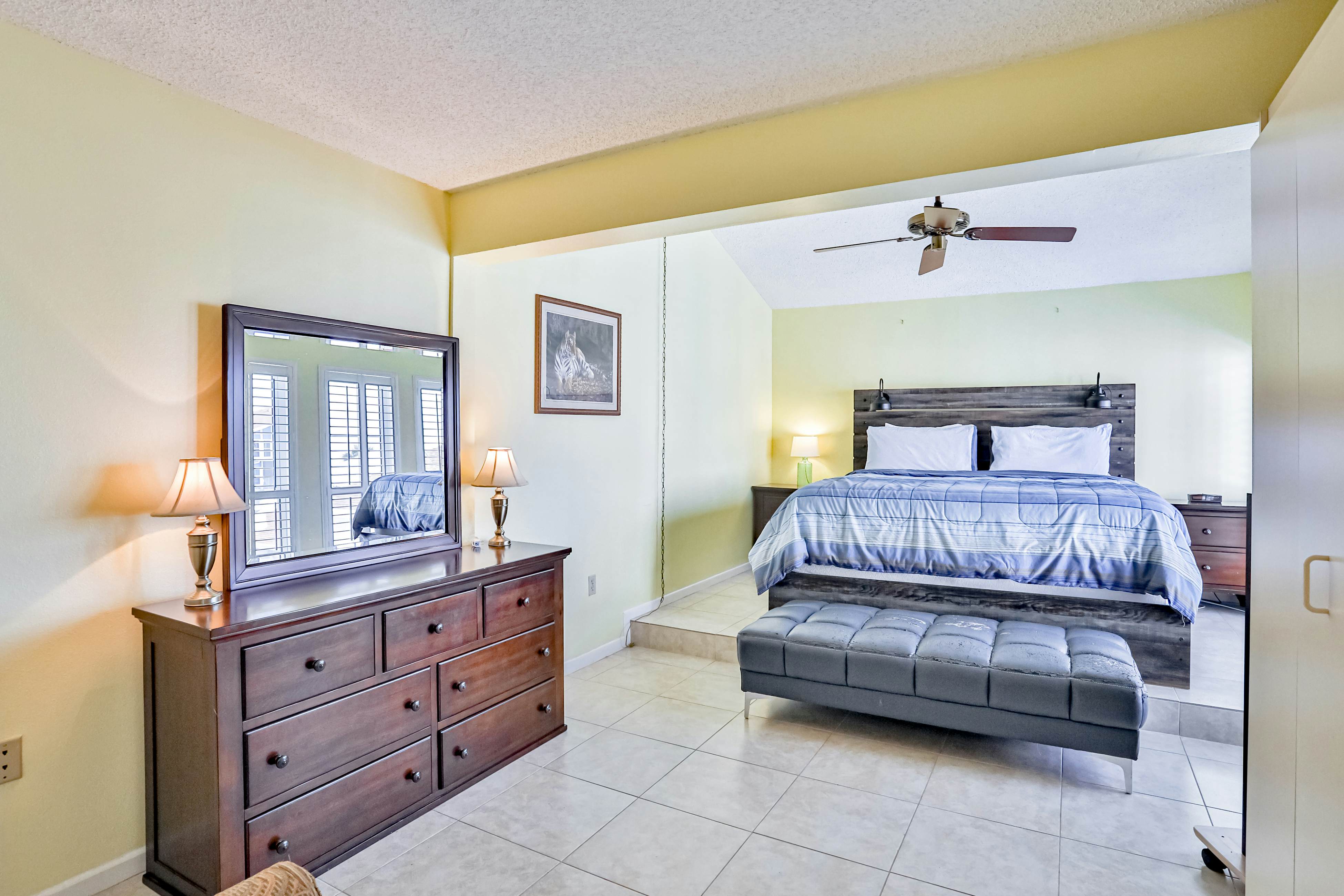 Water-view condo with balcony, pool & W/D - walk to beach