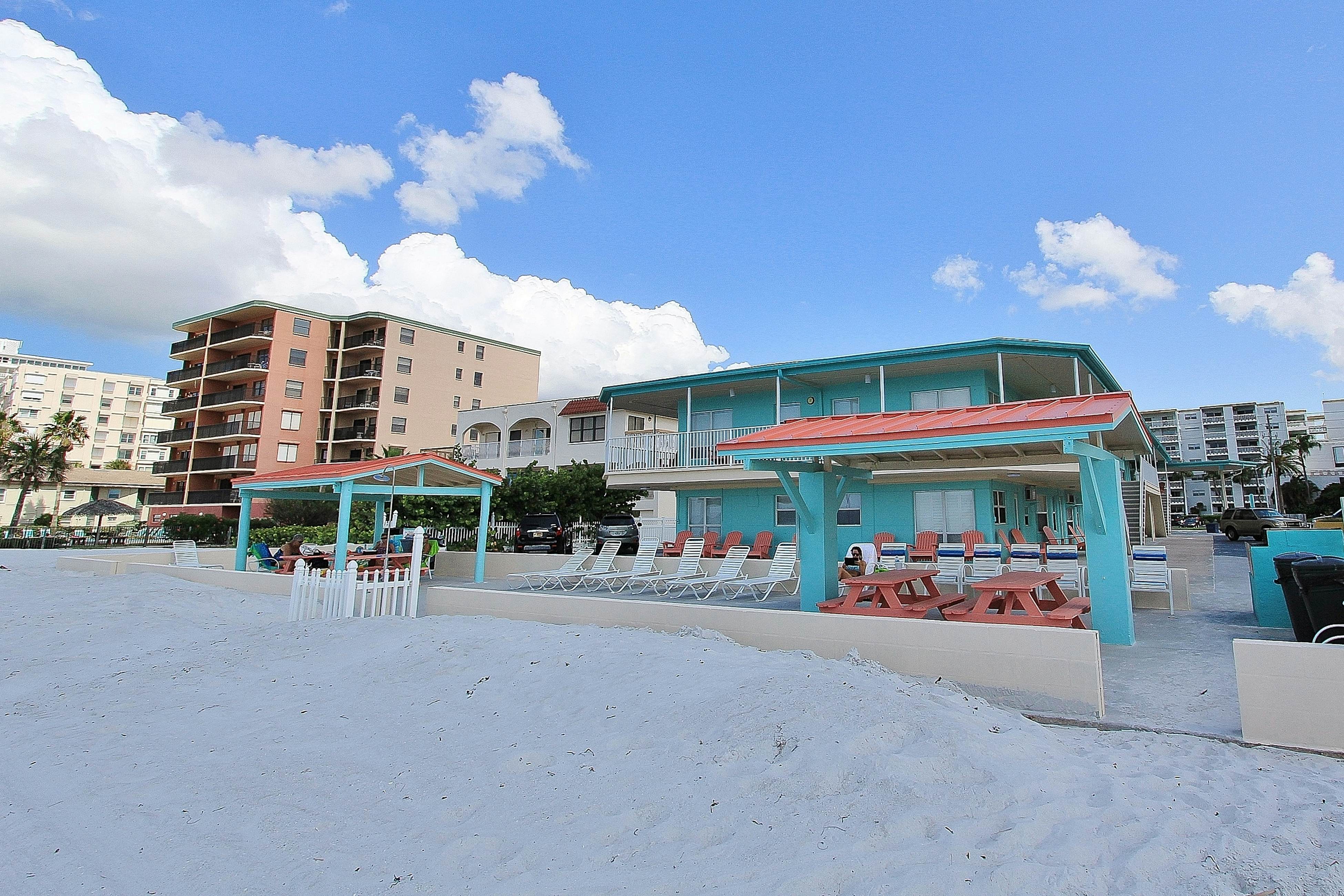 Beachfront studio with grilling area & shuffleboard - steps to sand