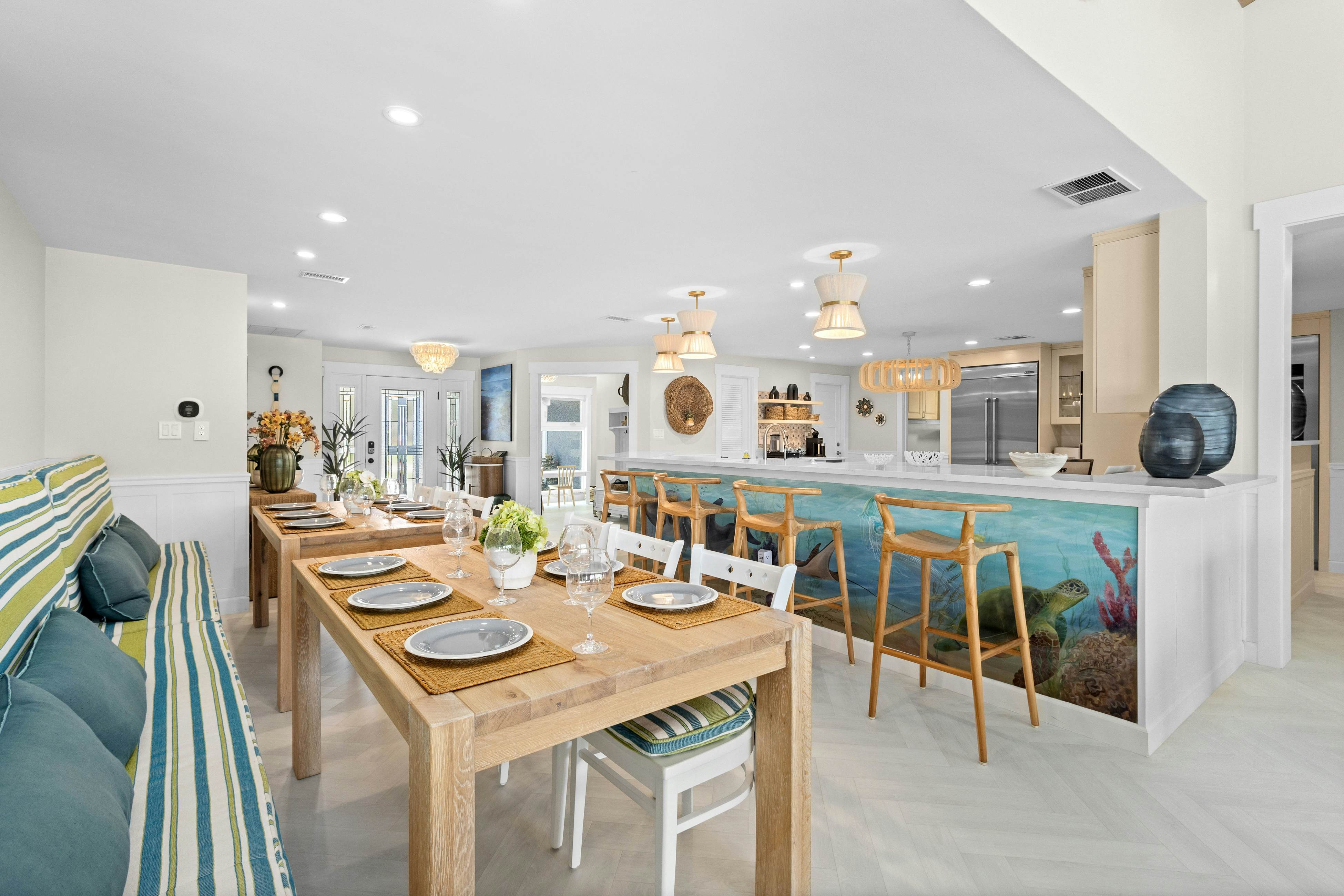 Modern indulgence with media room, expansive waterway views, AC, WD and Wifi