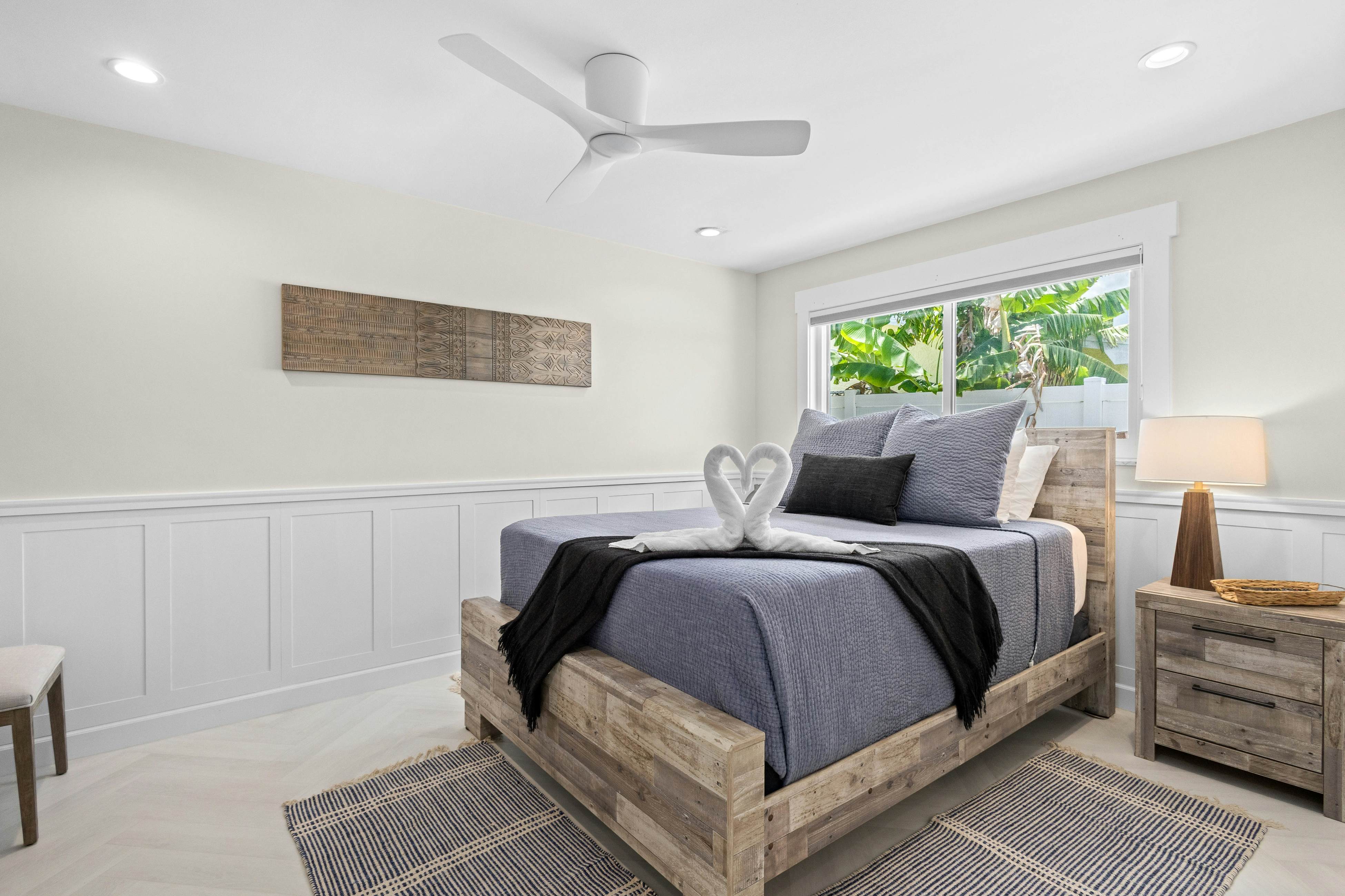 Modern indulgence with media room, expansive waterway views, AC, WD and Wifi