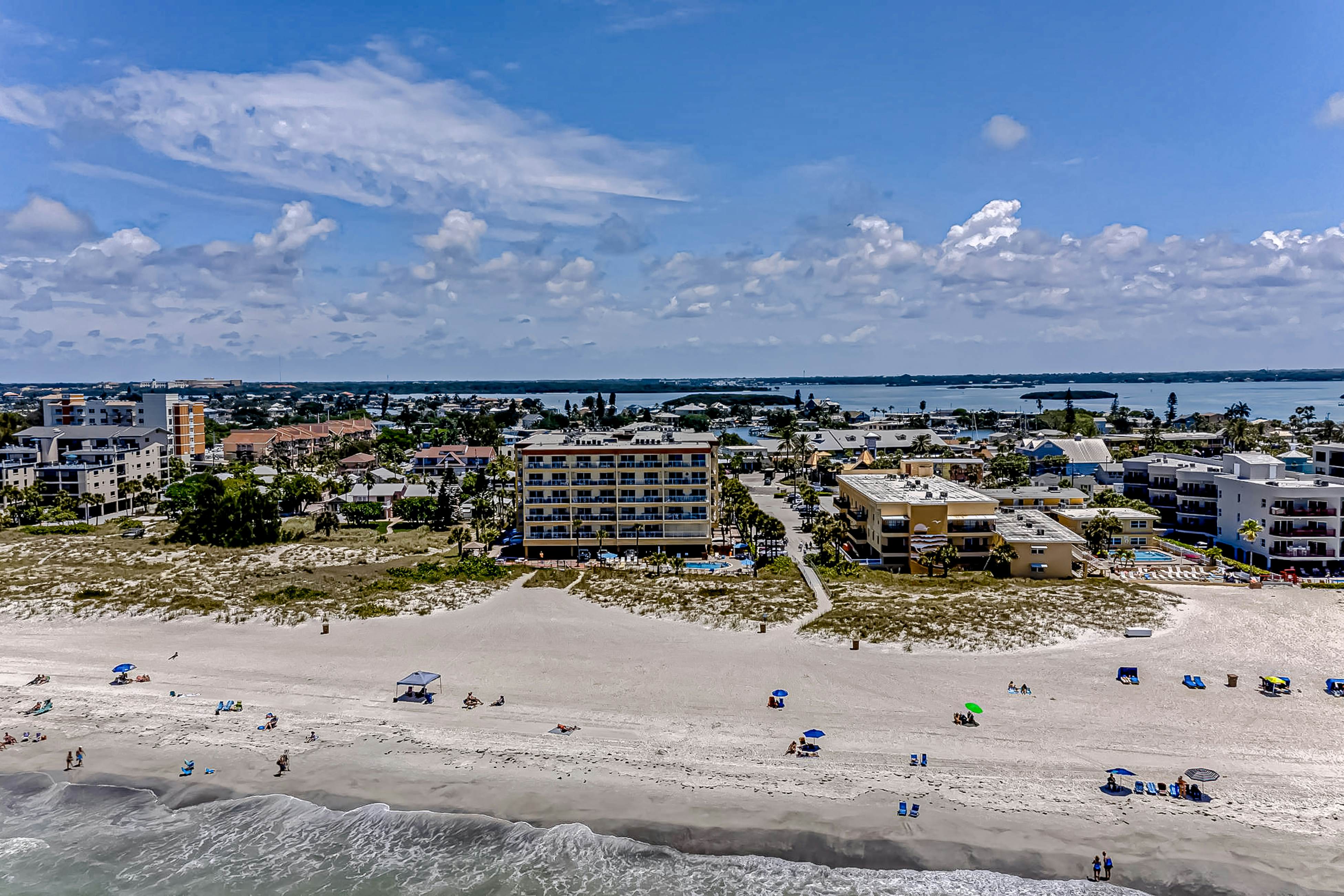 Gulf-front getaway with sunset-view balcony, beachfront pool & easy beach access