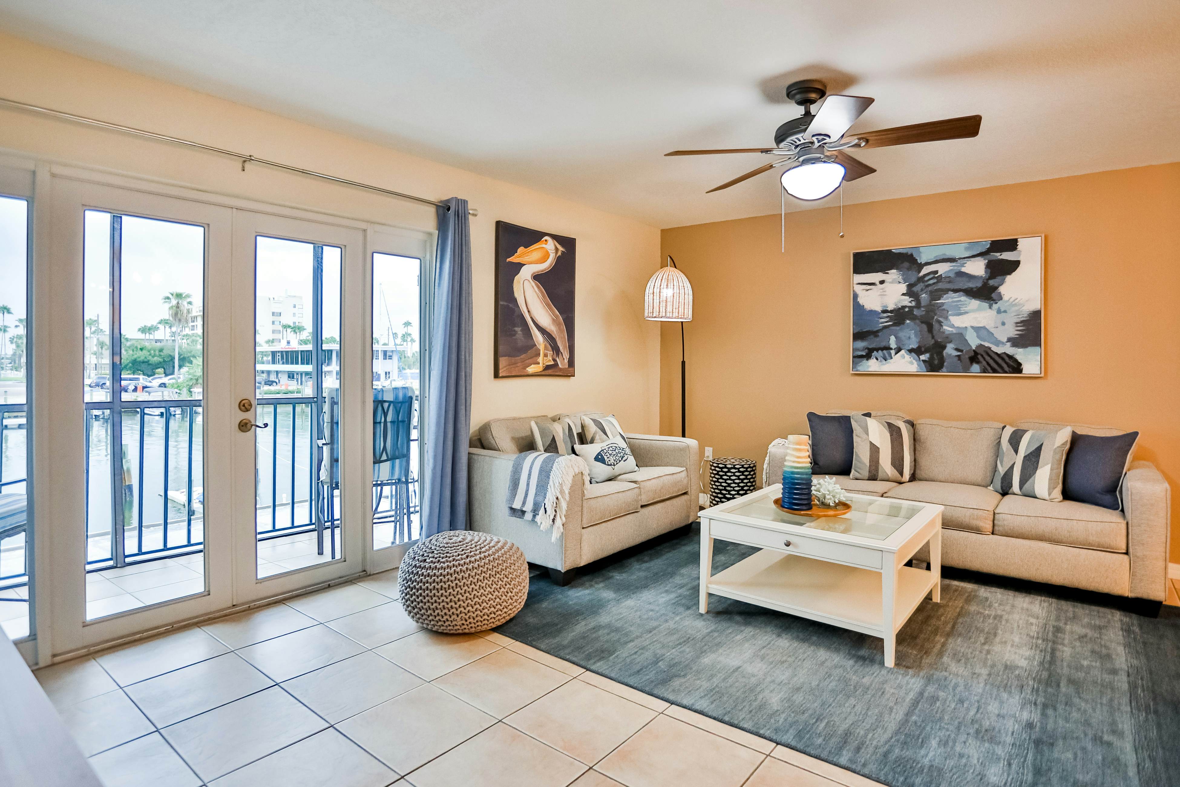 Snowbird-friendly, waterfront condo with WiFi, central AC, washer/dryer, & pool