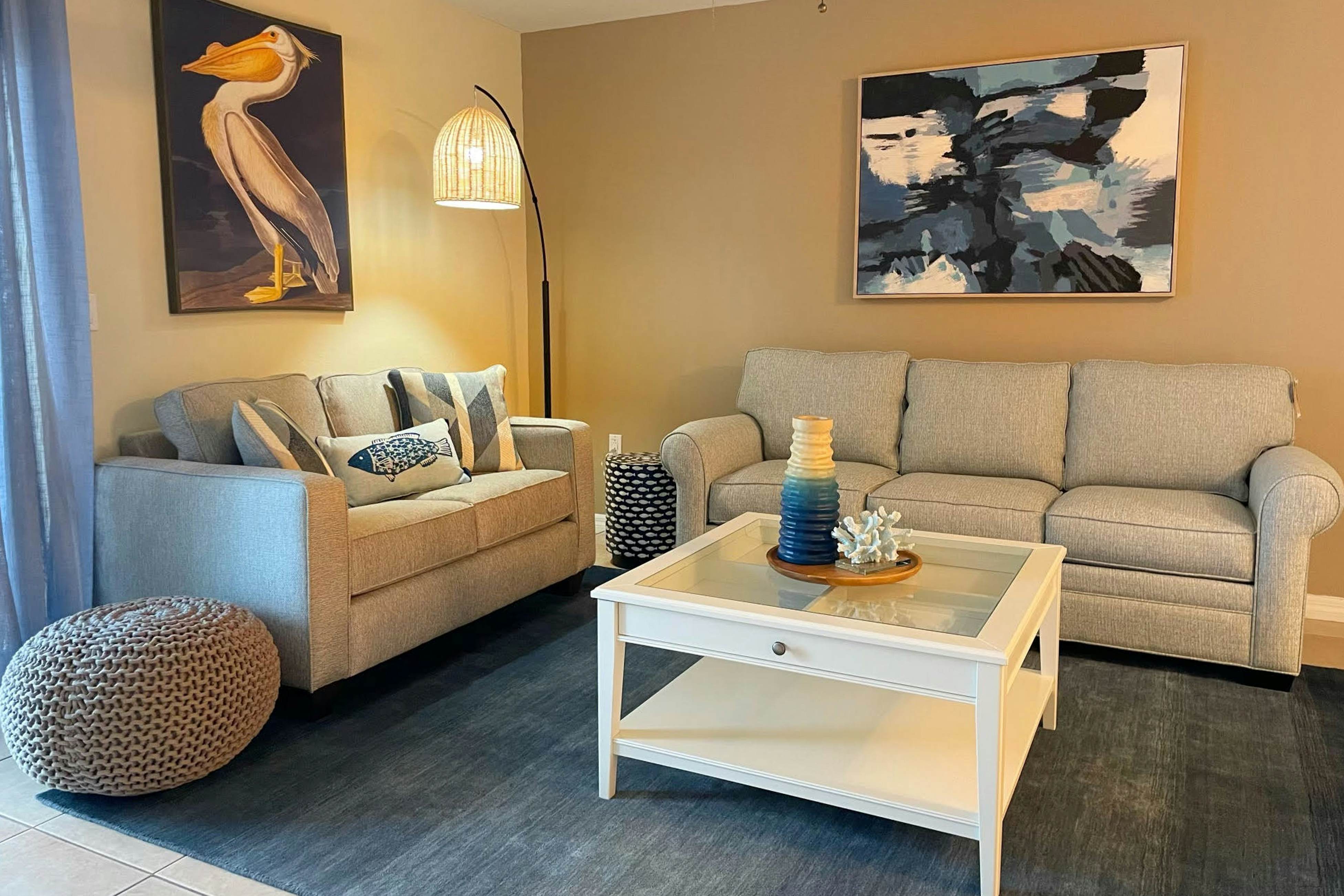 Snowbird-friendly, waterfront condo with WiFi, central AC, washer/dryer, & pool