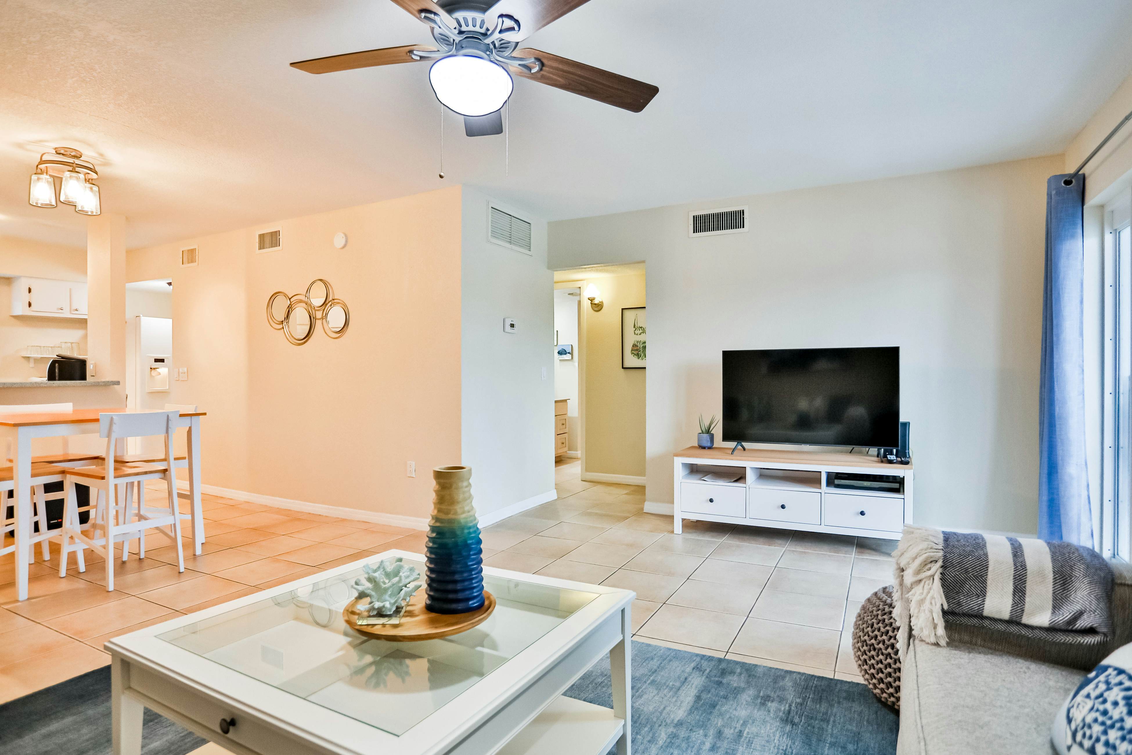 Snowbird-friendly, waterfront condo with WiFi, central AC, washer/dryer, & pool